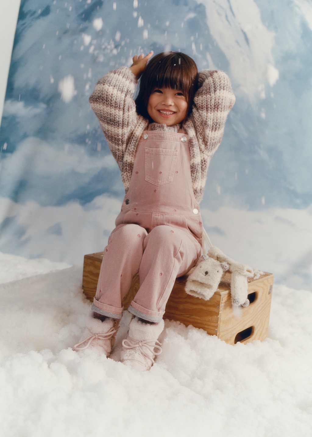 Long embroidered floral dungarees