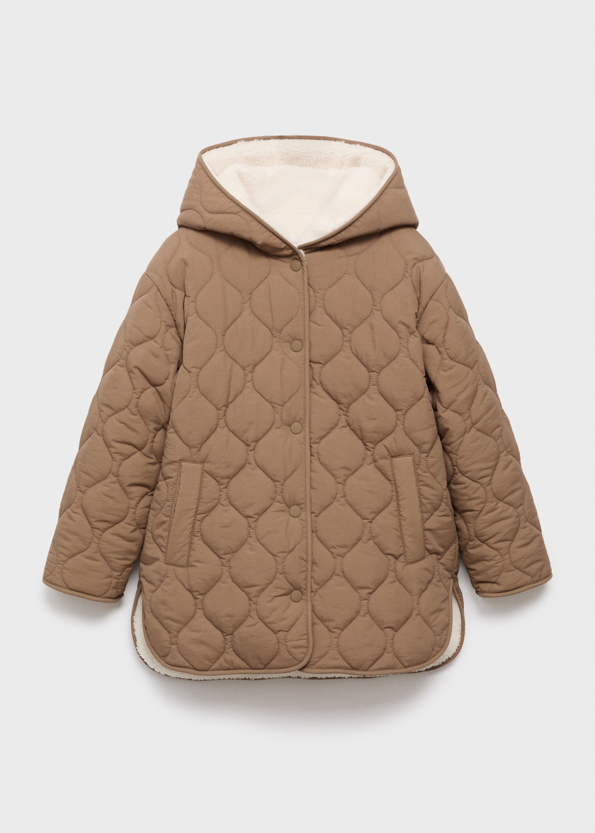 Quilted long coat - Article without model, Brown. Ref: 17097772-00.