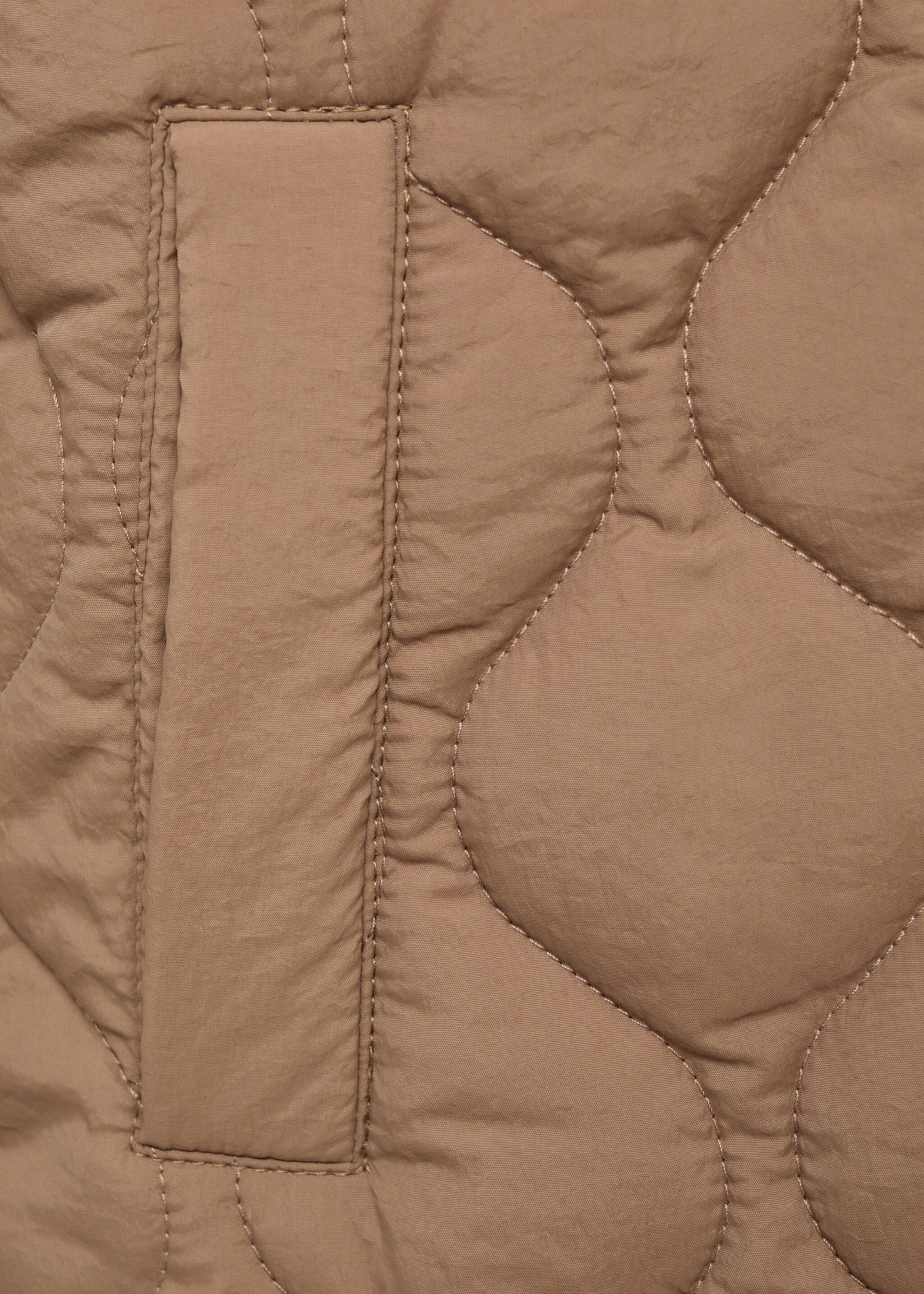 Quilted long coat - Details of the article 0, Brown. Ref: 17097772-00.