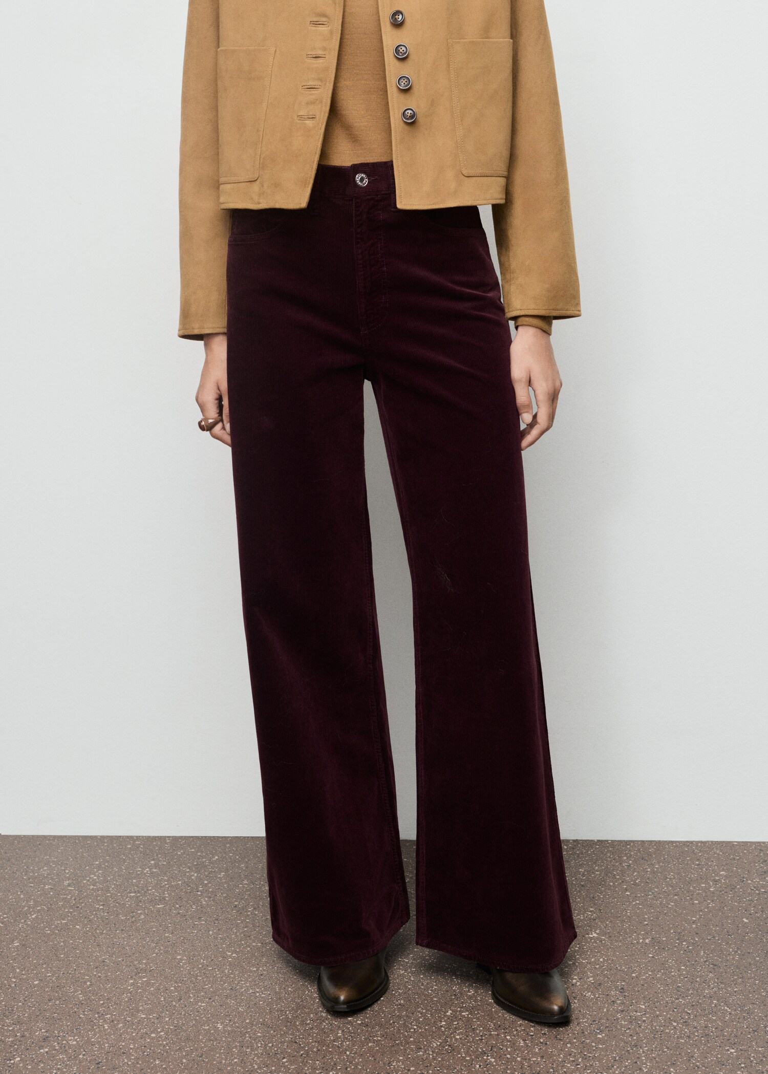 Wide-leg corduroy jeans - Medium plane