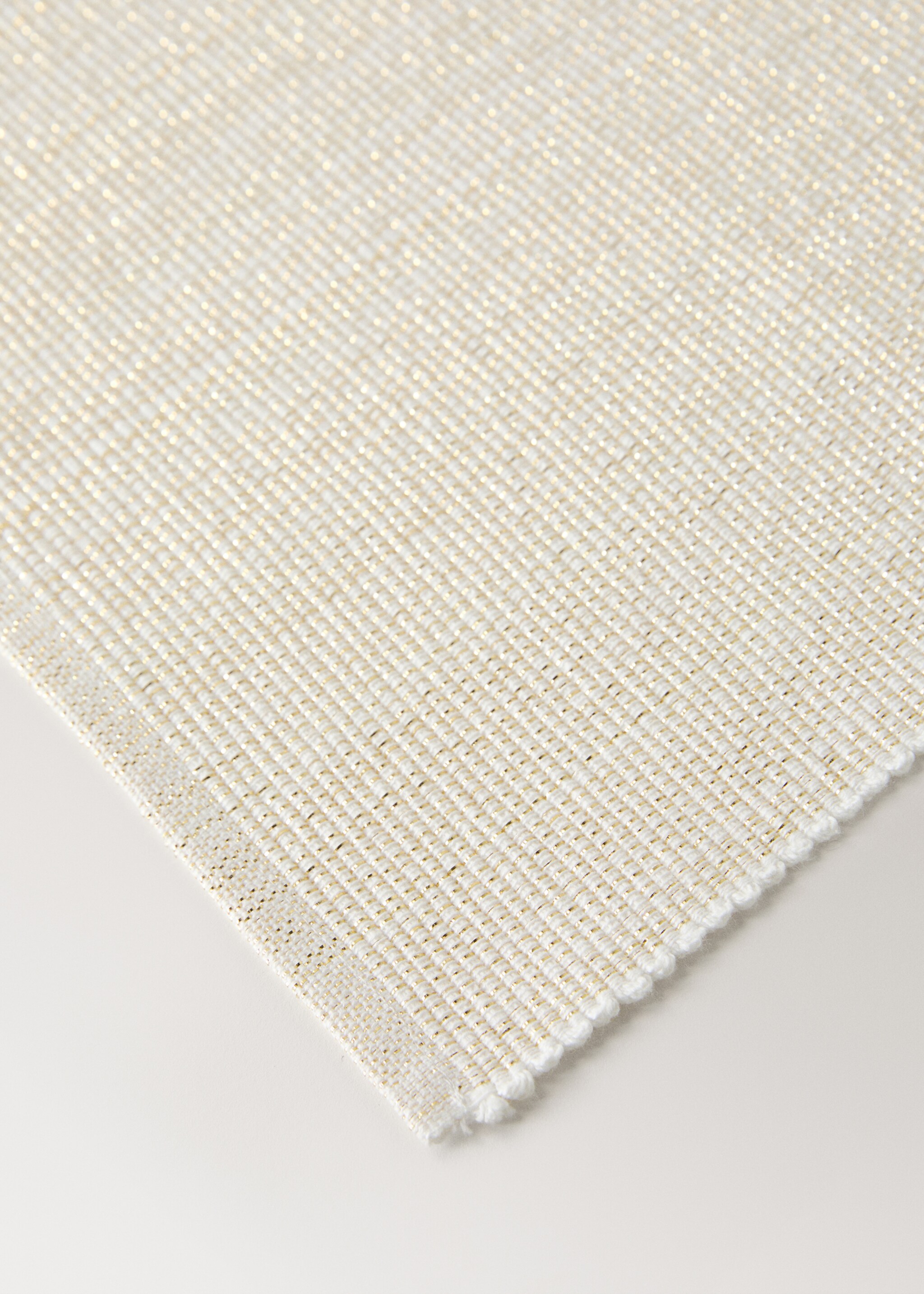 Pack aus 2 Tischsets aus Baumwolle mit metallisierten Fasern - Detail des Artikels 2, Gold. Ref: 17097781-00.