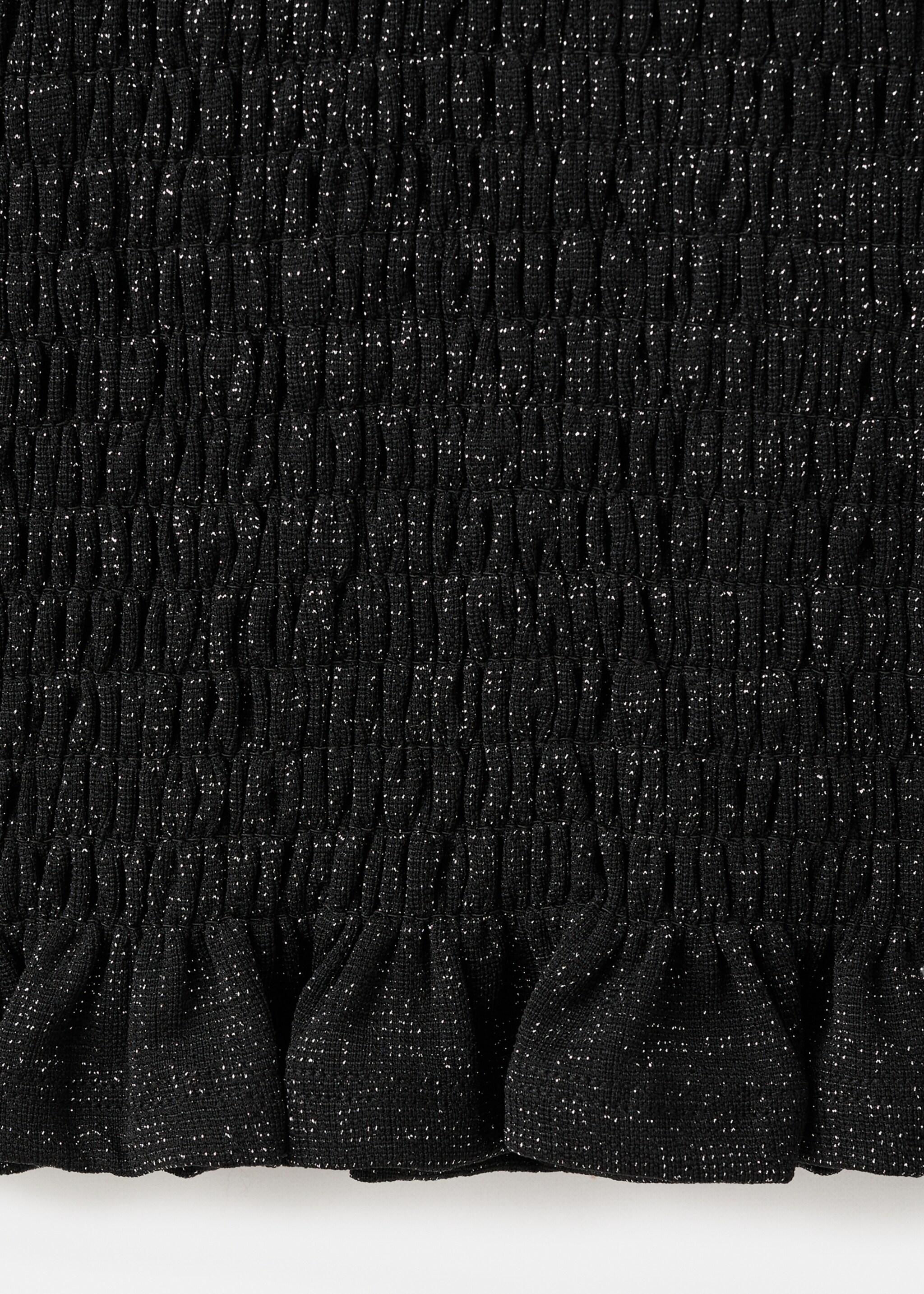 Frilled lurex t-shirt - Details of the article 0, Black. Ref: 17097782-00.
