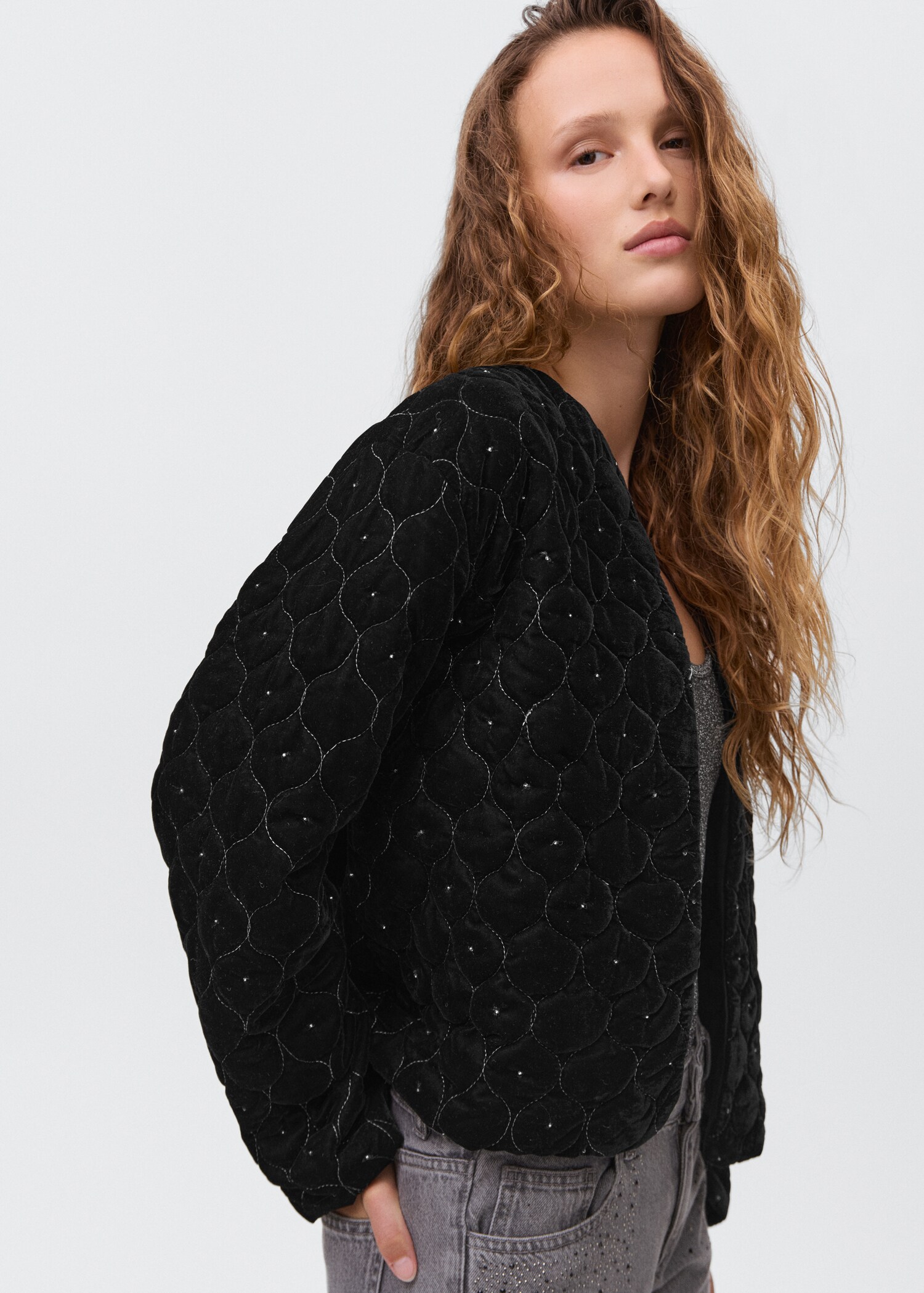 Beaded velvet jacket - Medium plane