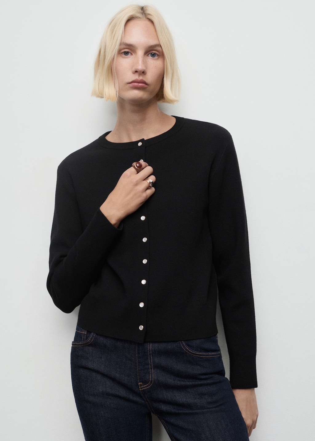 Knitted button cardigan