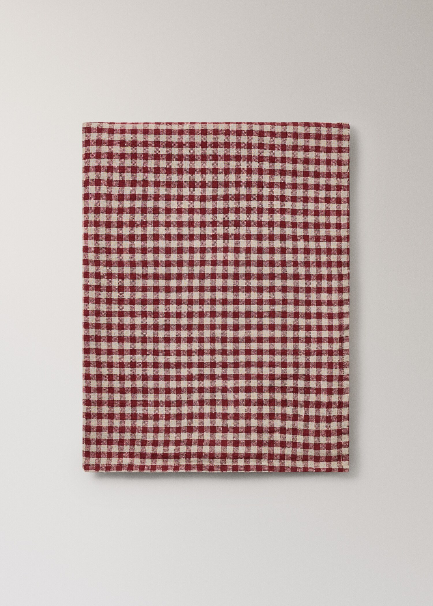 Gingham check linen tablecloth for 2 to 4 diners - Article without model