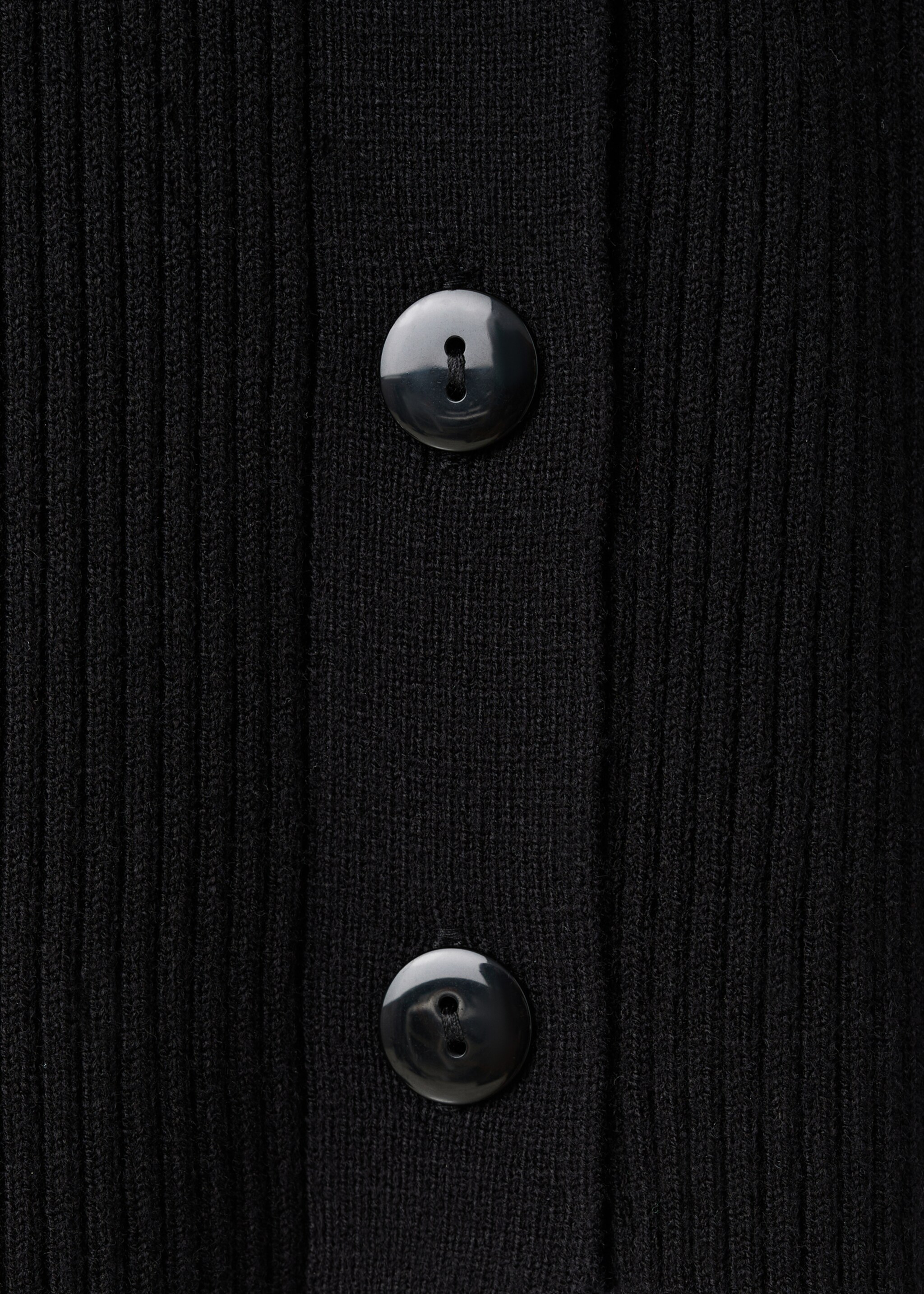 Cardigan with fur-effect collar - Details of the article 0, Black. Ref: 17097790-00.