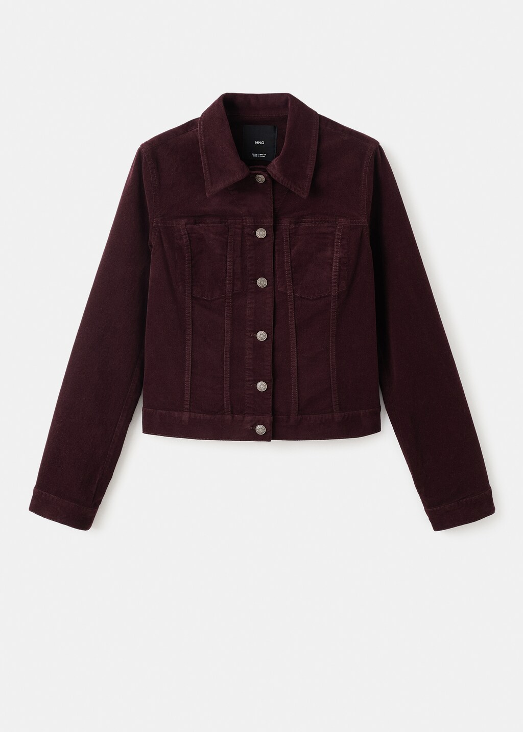 Mango Velvet bomber jacket with stitching