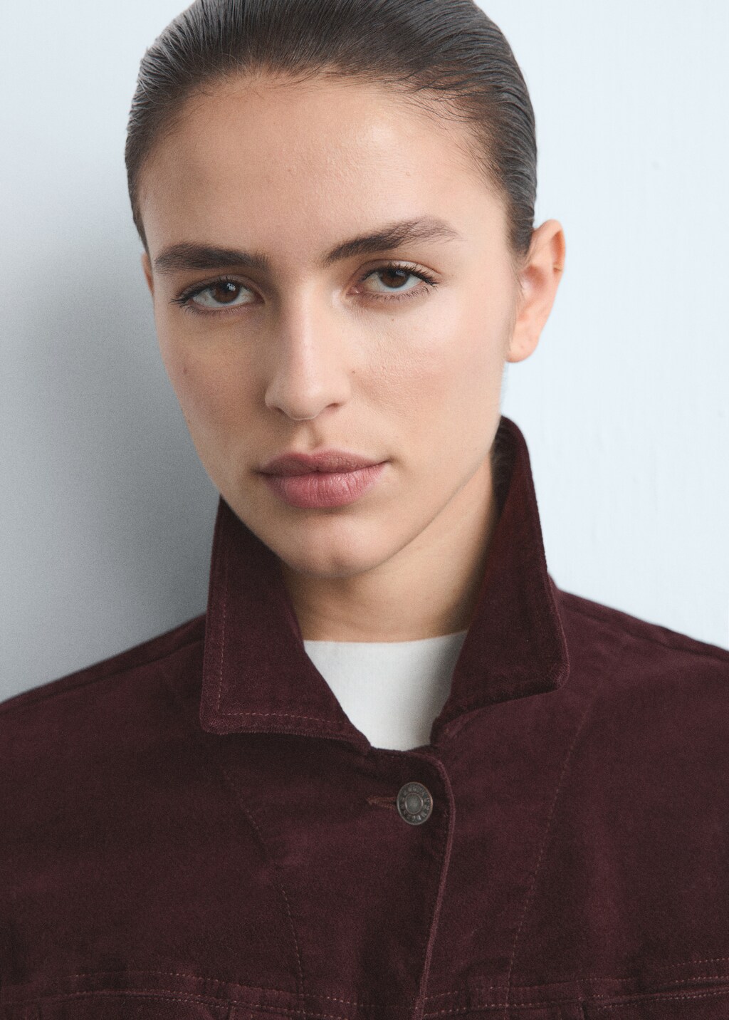 Mango Velvet bomber jacket with stitching