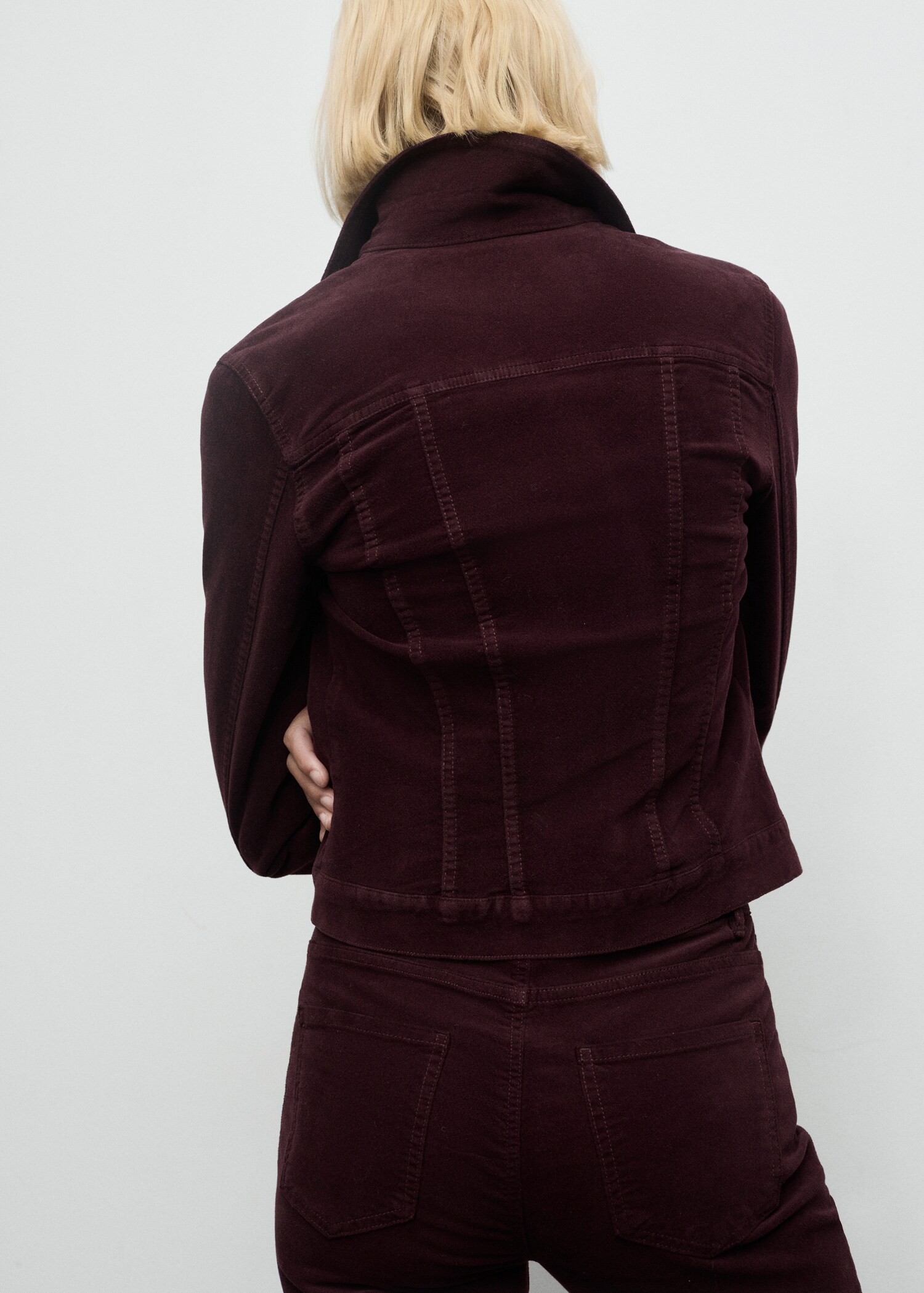 Veste en velours avec surpiqûres - Verso de l’article