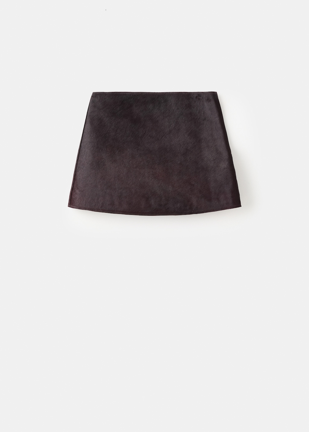 Leather mini-skirt with fur