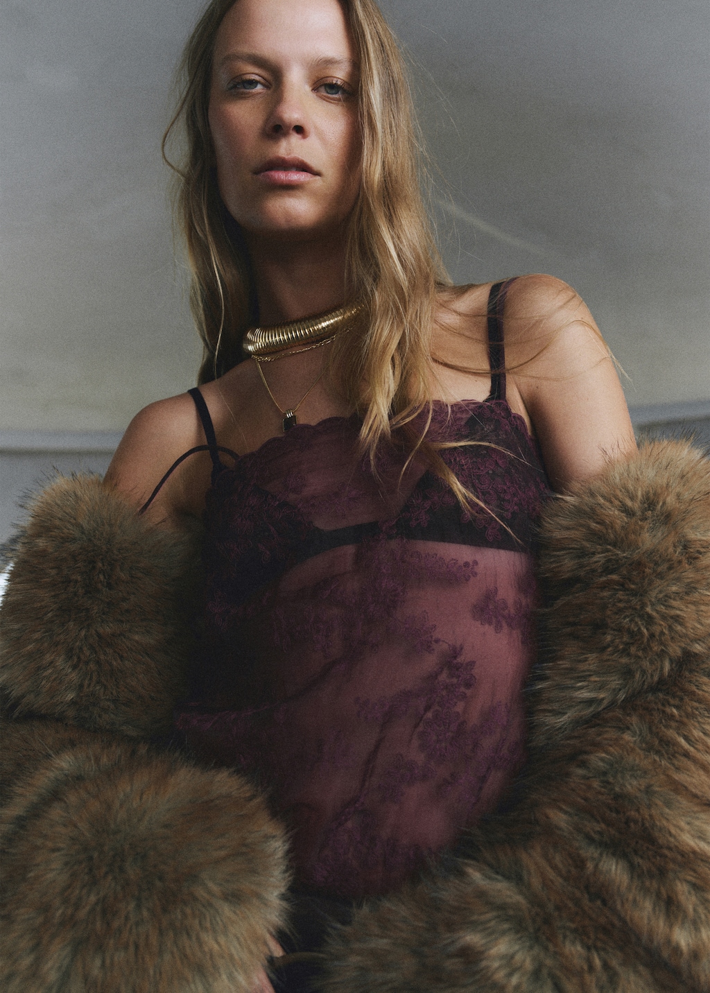 Embroidered sheer top