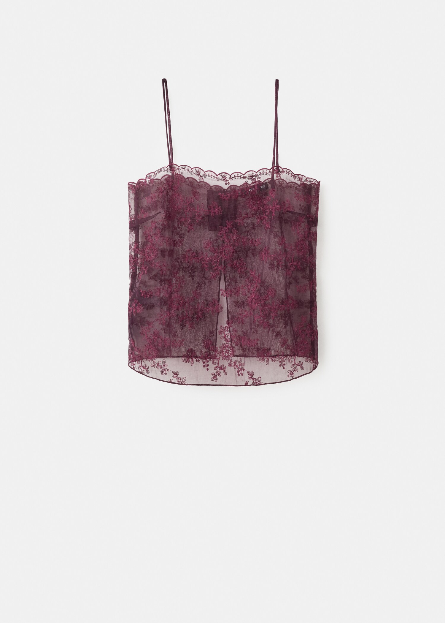 Embroidered sheer top - Article without model