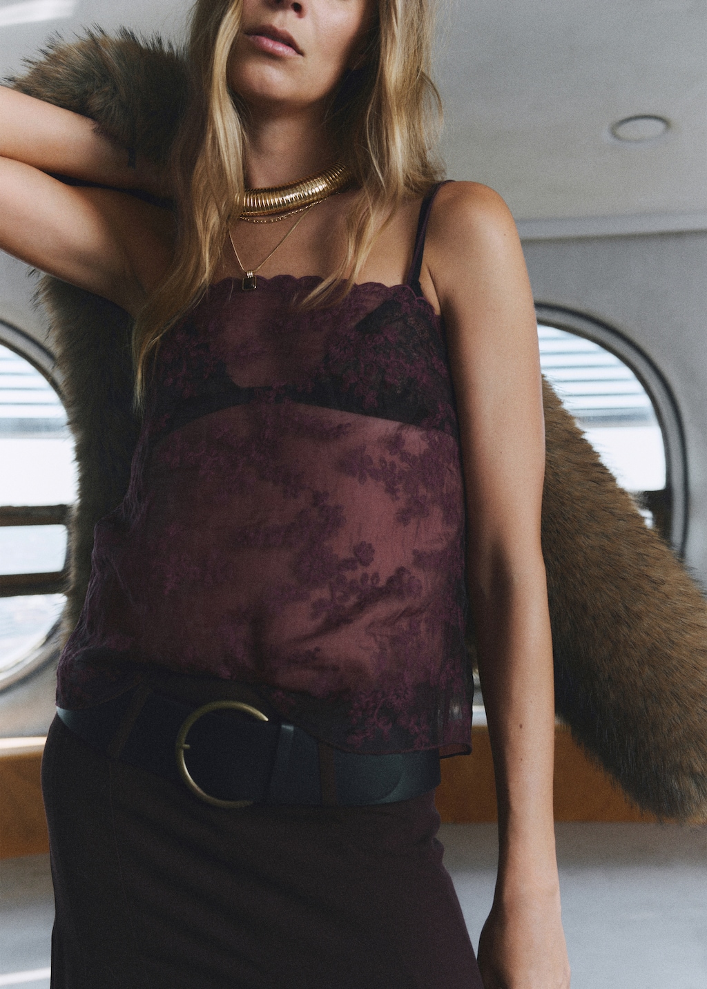 Mango Embroidered sheer top thumbnail