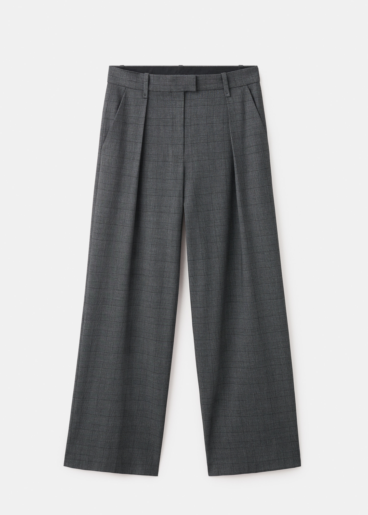 Pantalon de costume à carreaux avec pinces Femme MANGO France