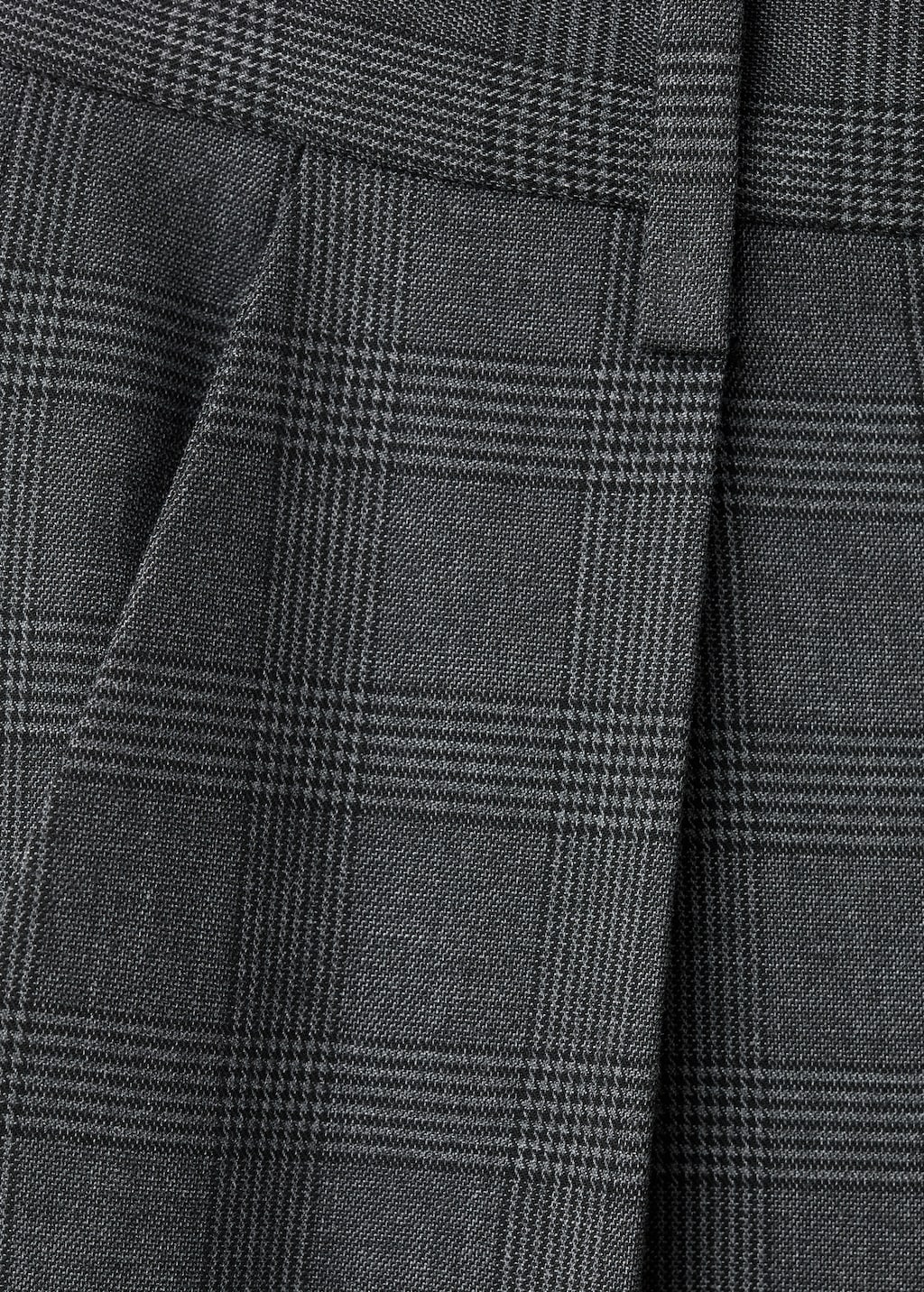 Pleated check-print suit trousers