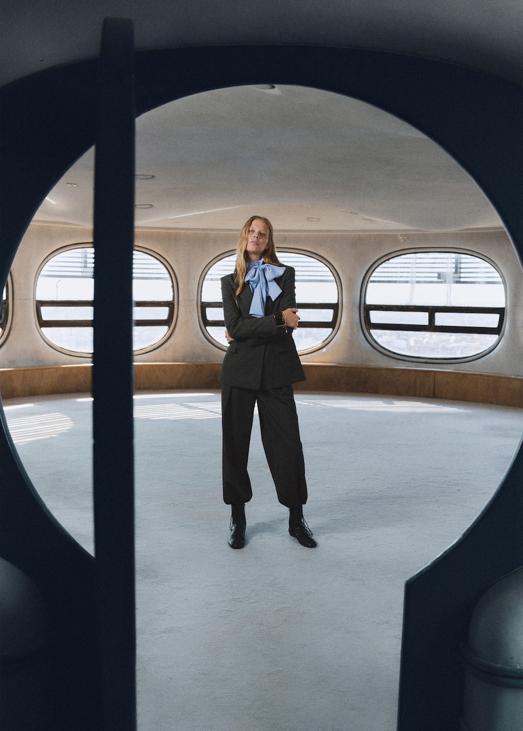 Pleated check-print suit trousers