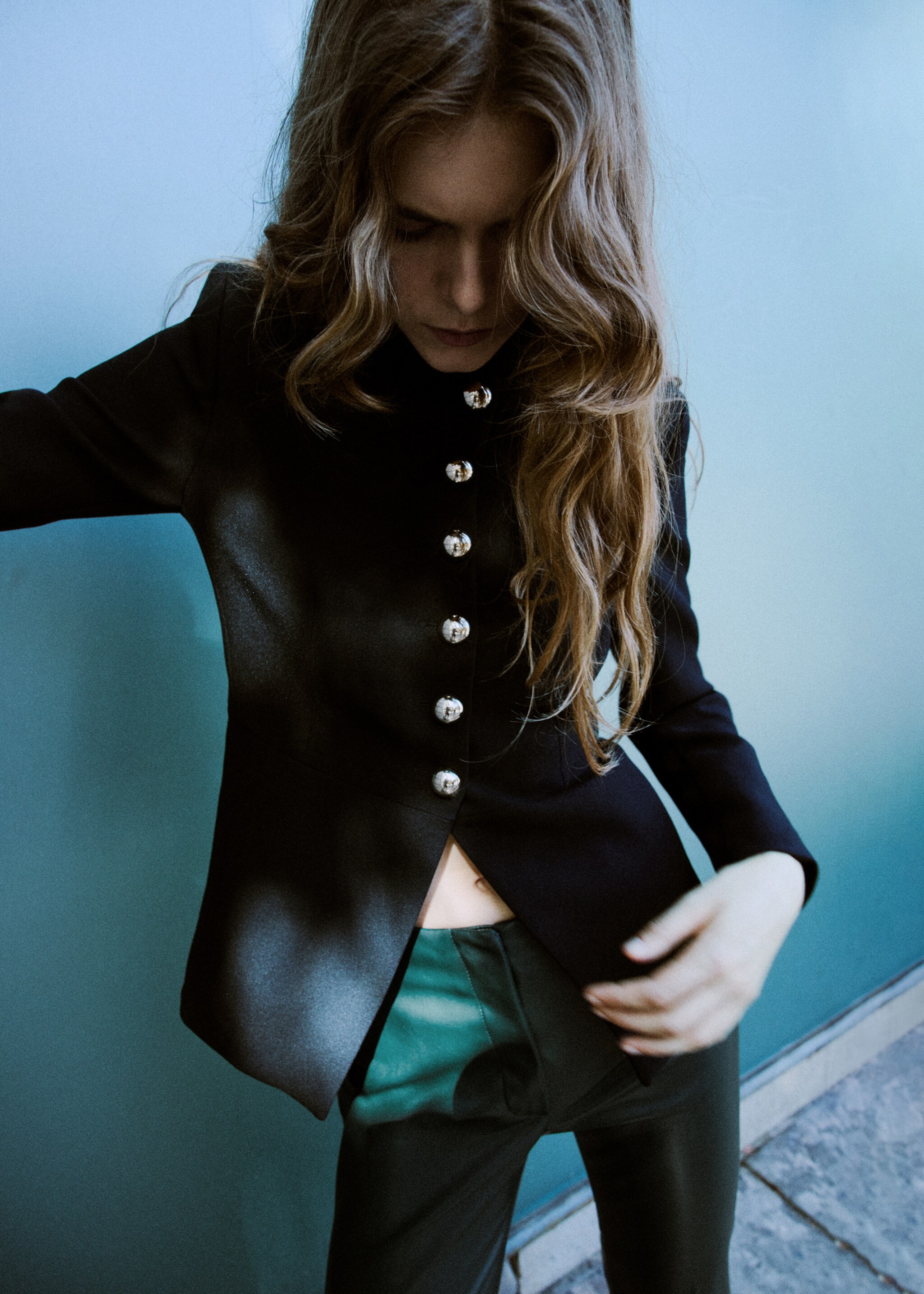 Faux leather flared pants - Medium plane, Green. Ref: 17097803-00.