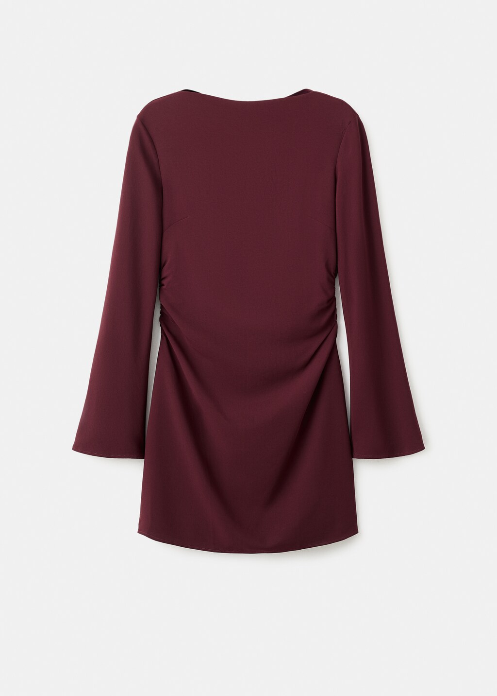 Mango Boat-neck ruched dress