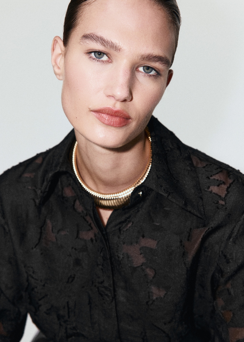 Textured oversize shirt