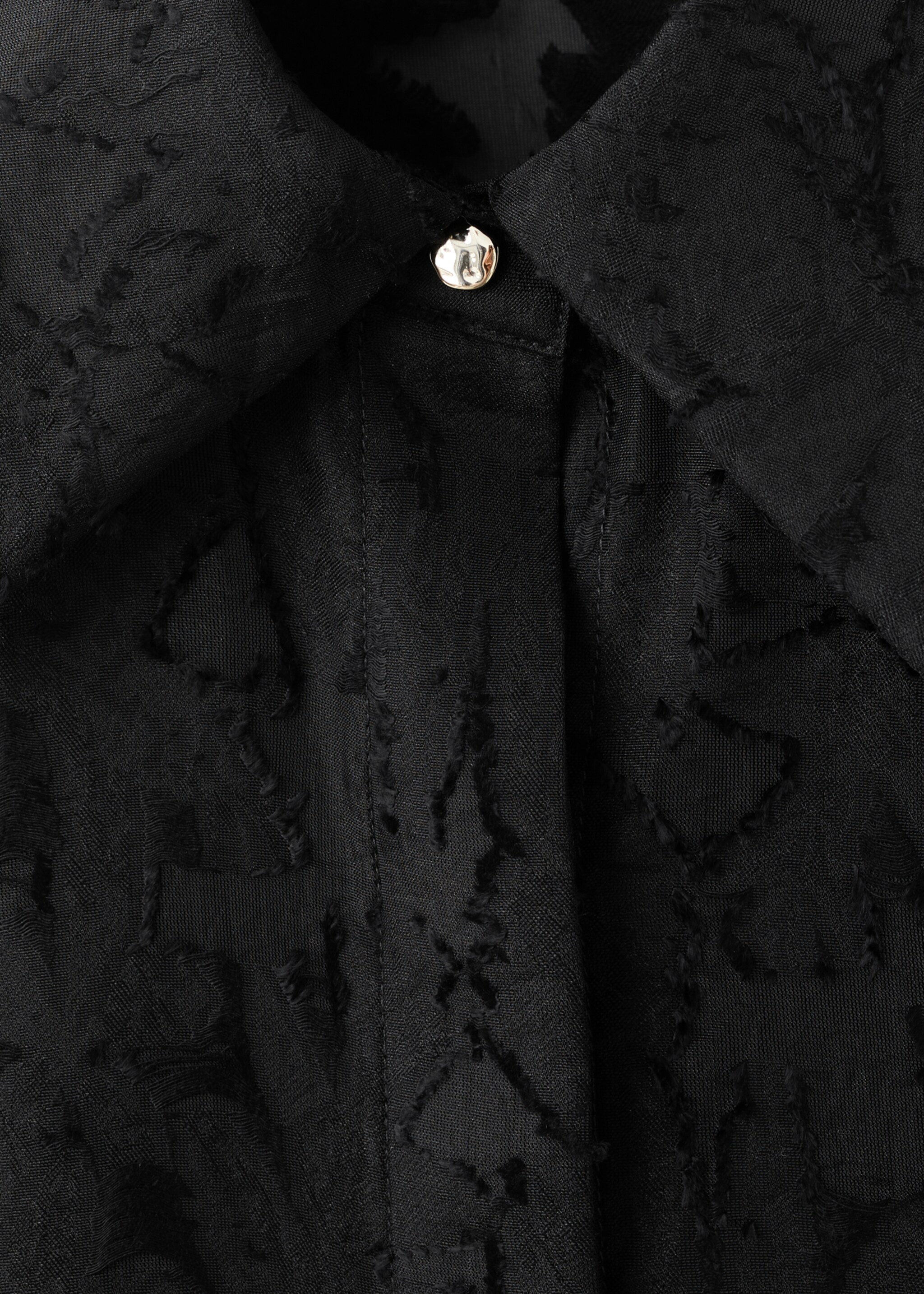 Camisa oversize textura - Detalle del artículo 8, Negro. Ref: 17097807-00.
