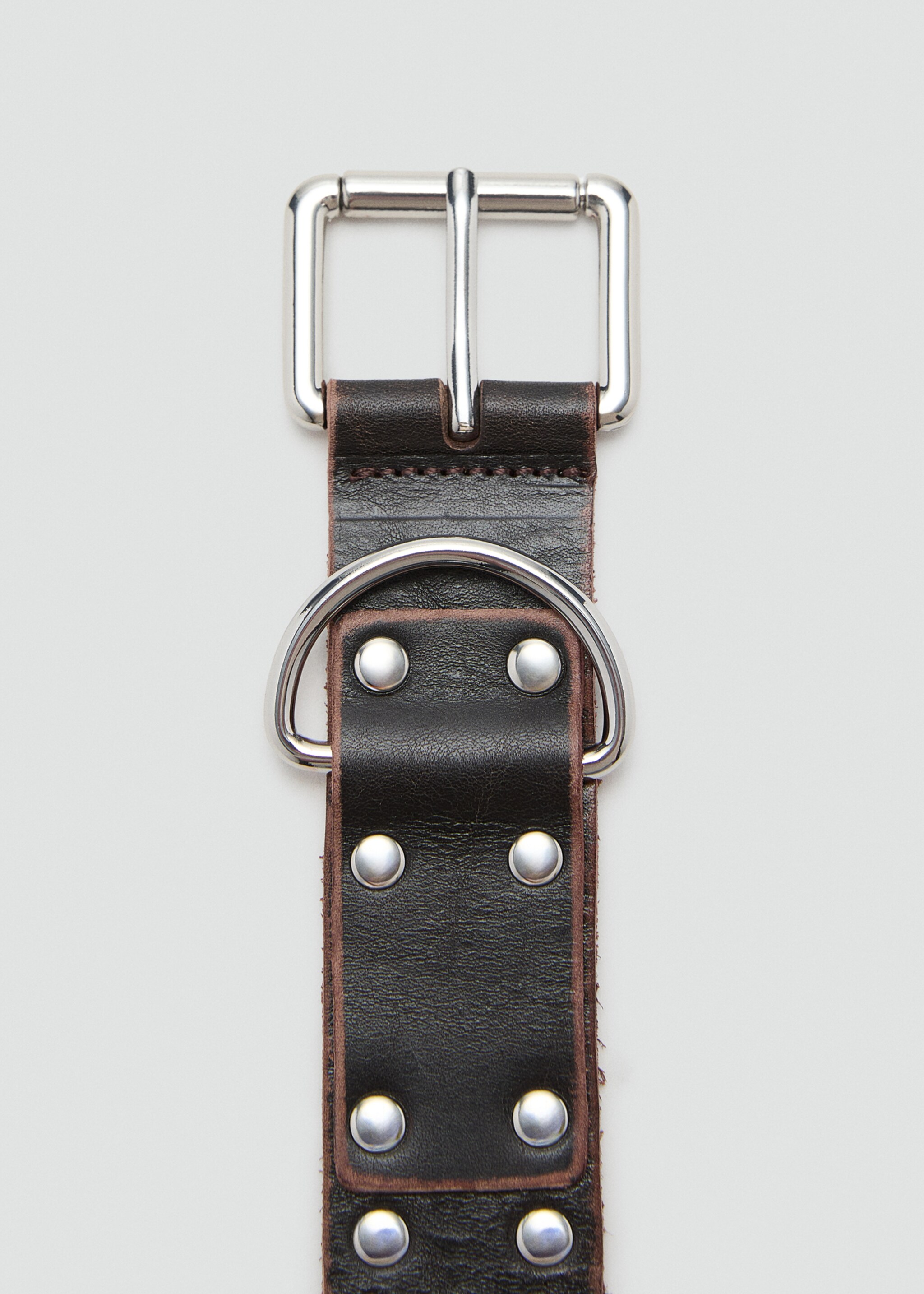 Ceinture en cuir à clous - Détail de l'article 1, Chocolat. Ref: 17097810-00.