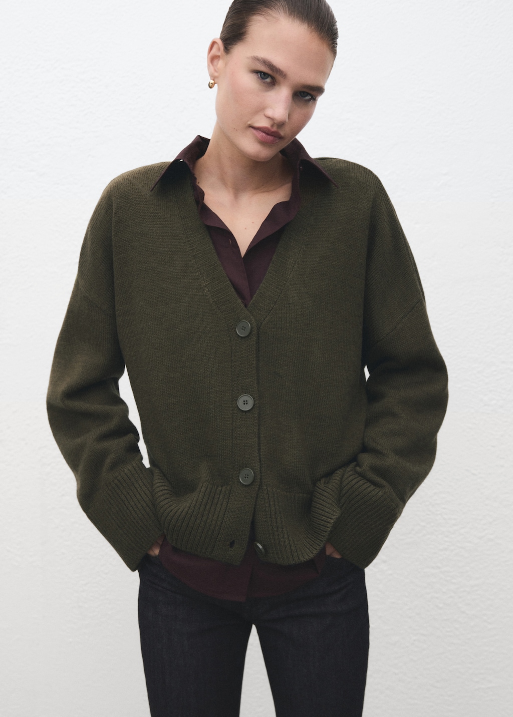 Mango Oversized V-neck cardigan thumbnail