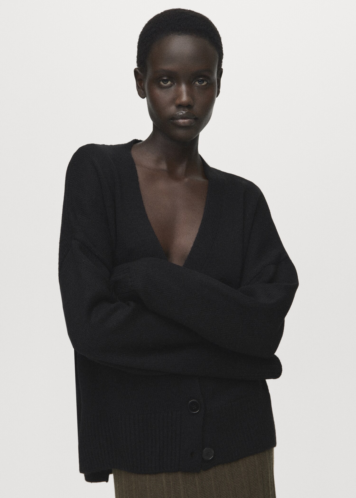 Oversized V-Neck Cardigan main image 1