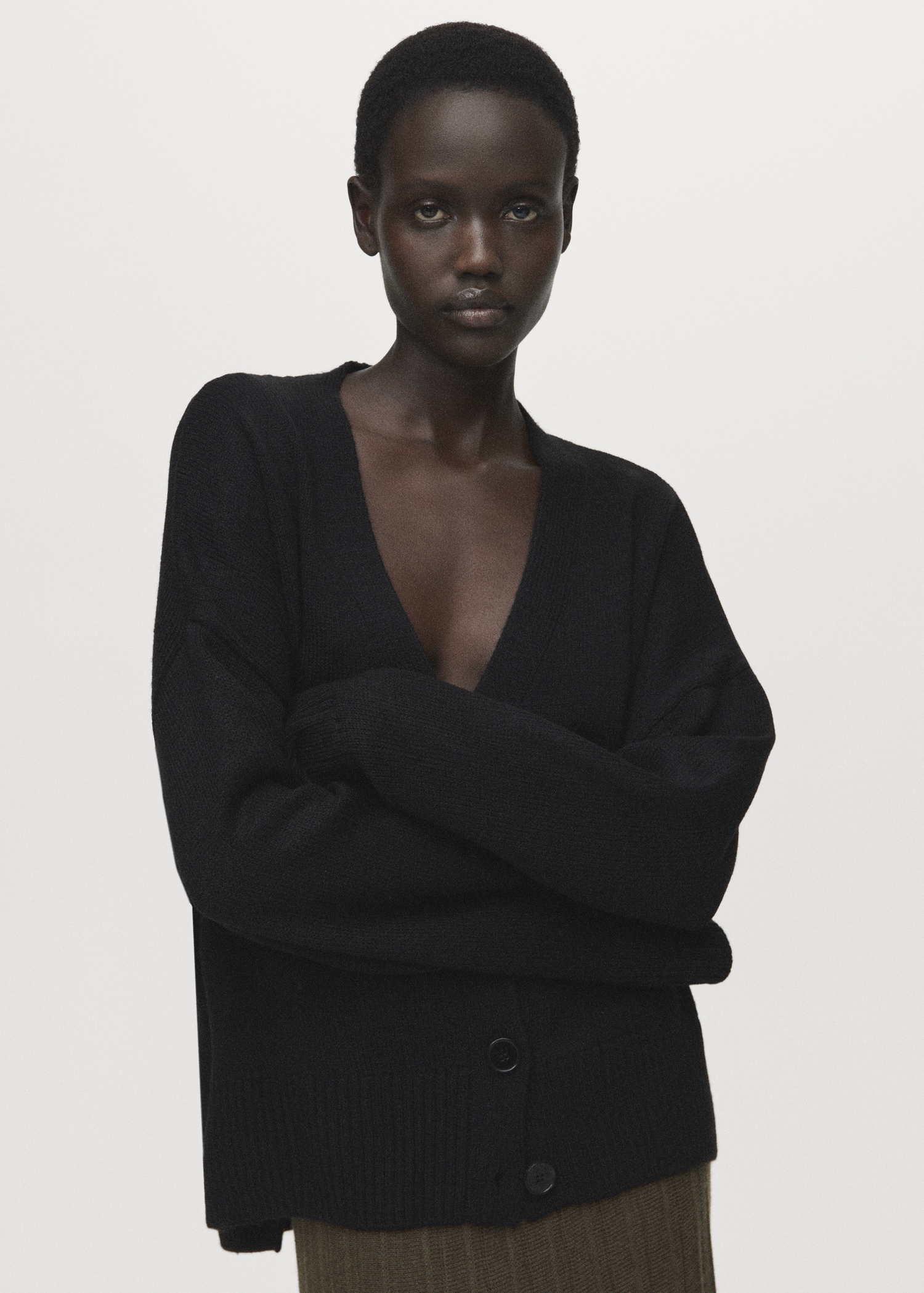 Oversized V-neck cardigan Women MANGO Philippines