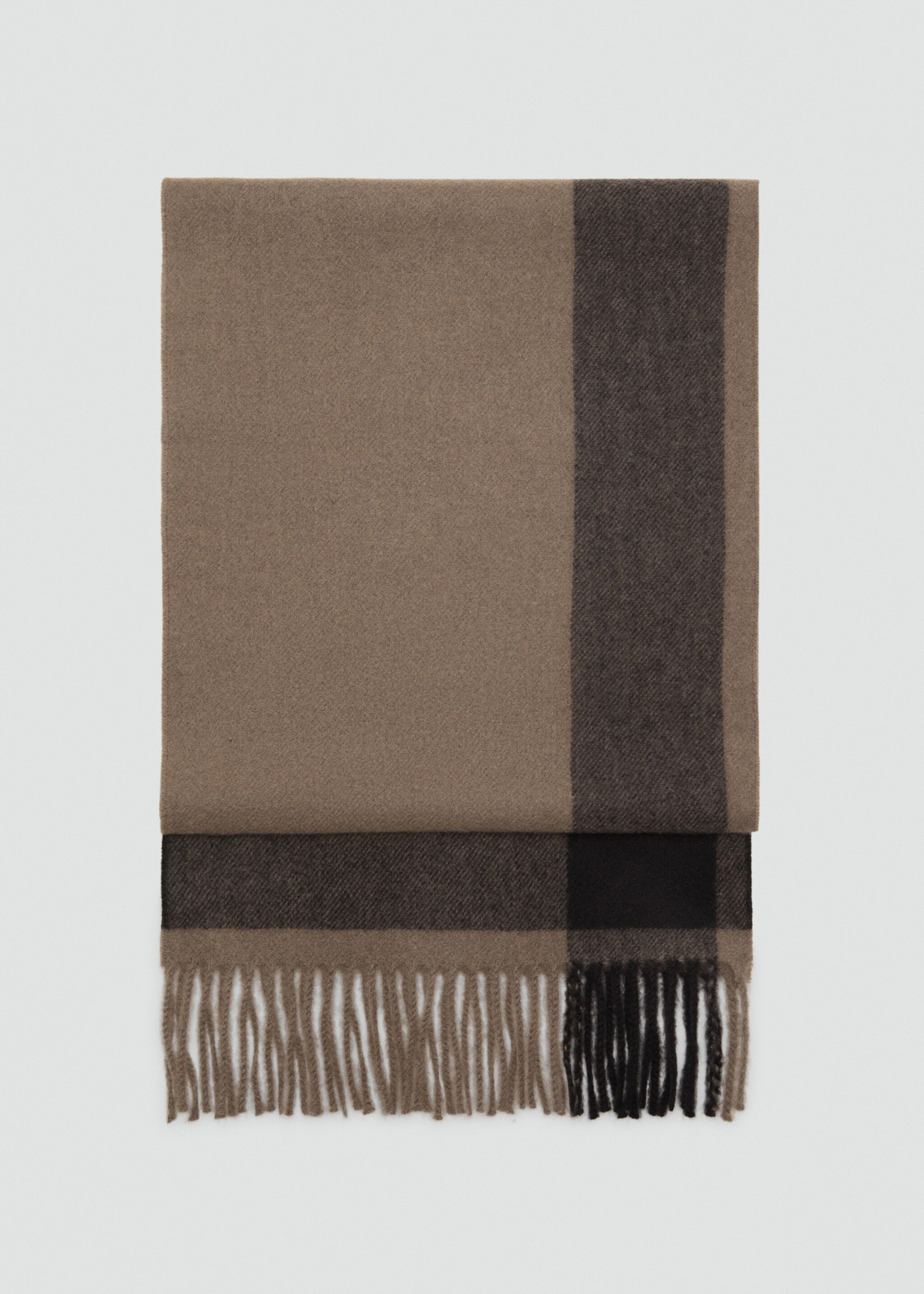 Scarf with stripe design - Article without model, Beige. Ref: 17097884-00.