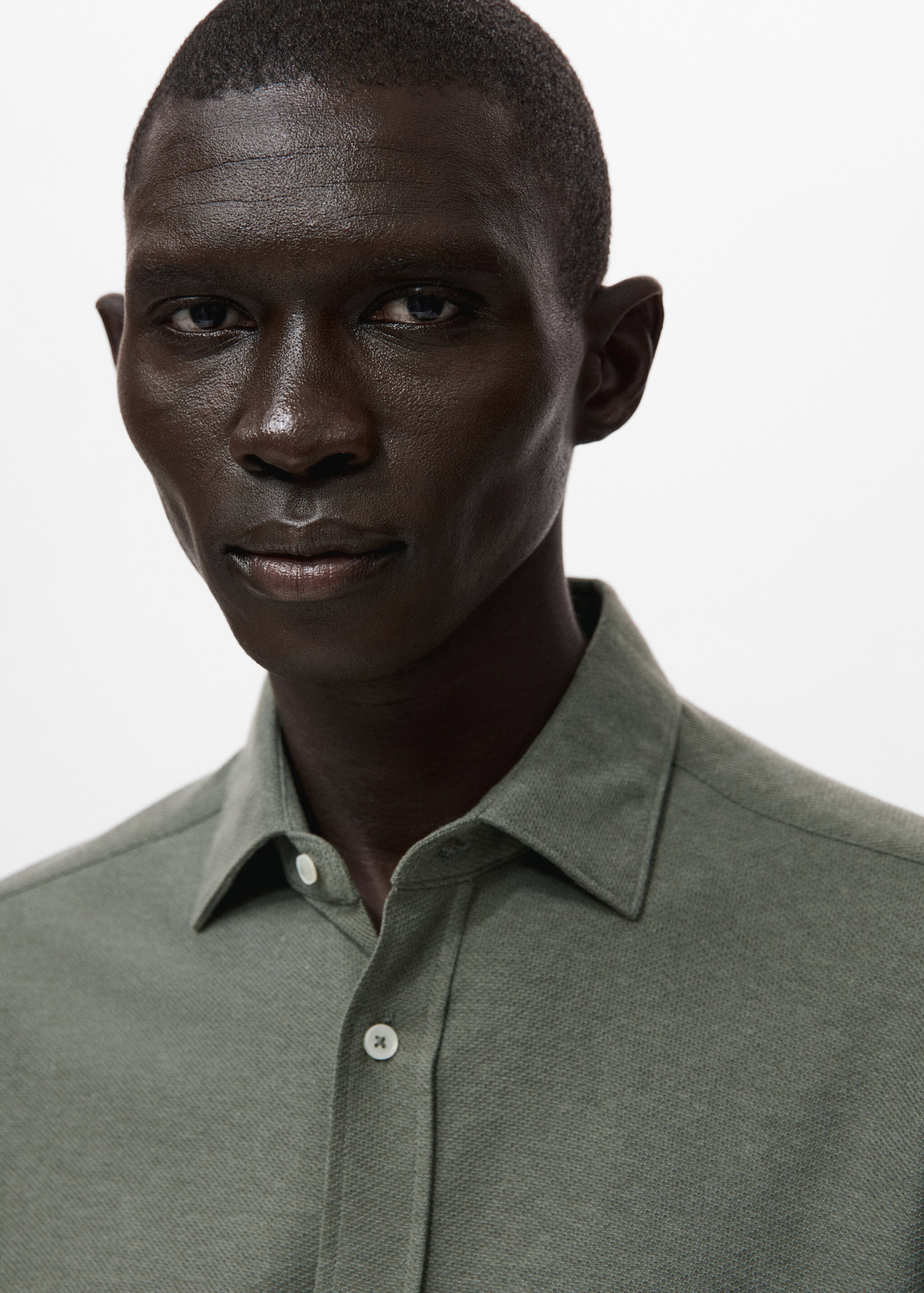 Shirt pique - Details of the article 1, Green. Ref: 17097885-00.
