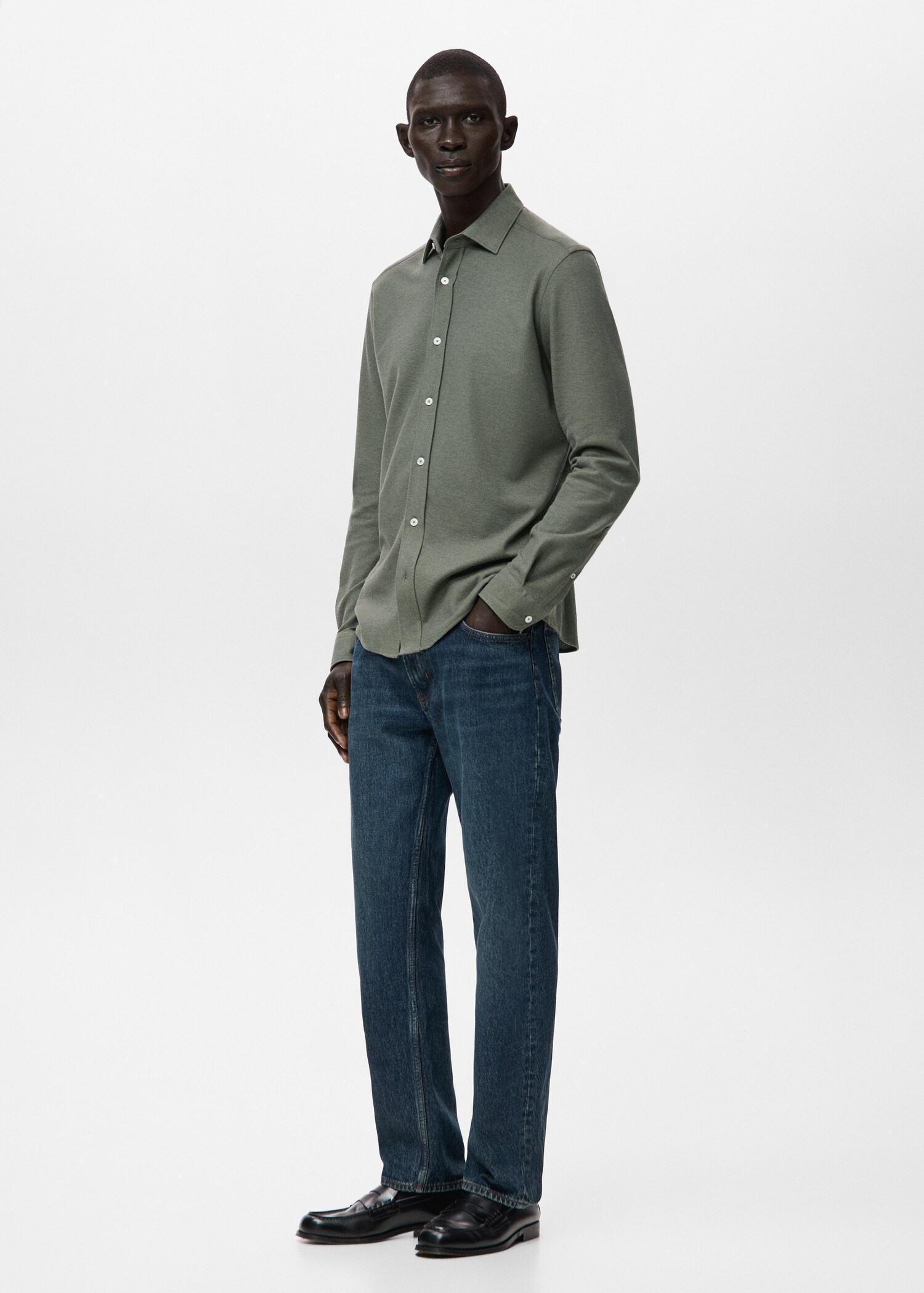 100% cotton slim-fit shirt - Details of the article 2