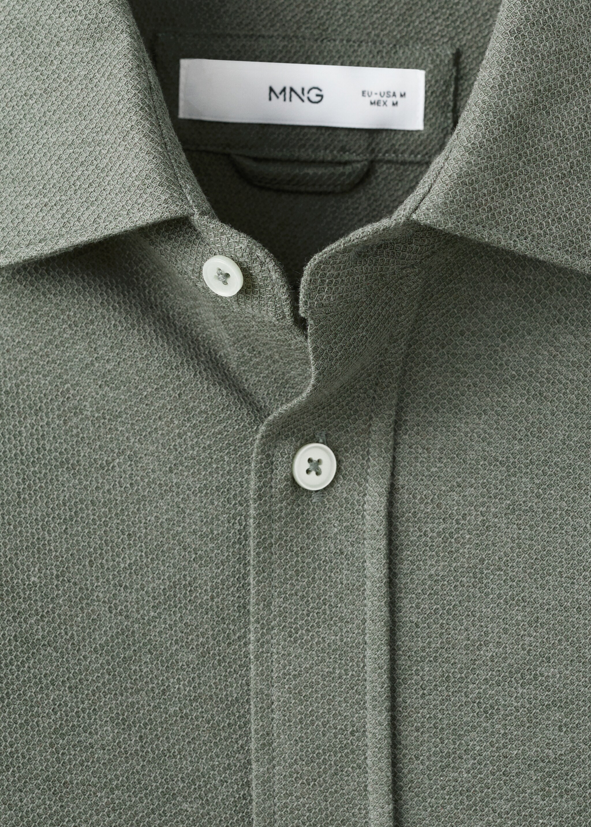 Shirt pique - Details of the article 8, Green. Ref: 17097885-00.