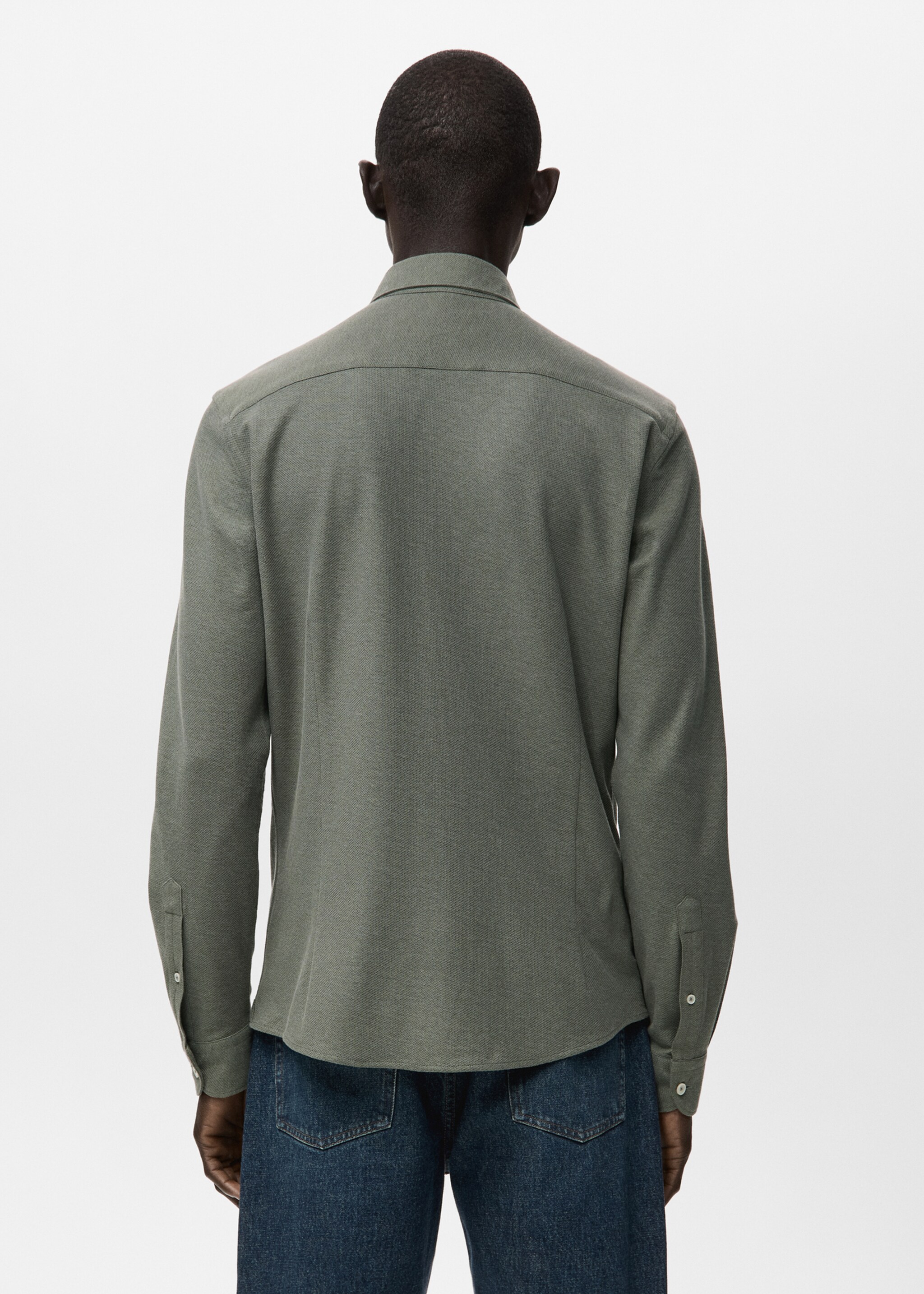 Shirt pique - Reverse of the article, Green. Ref: 17097885-00.