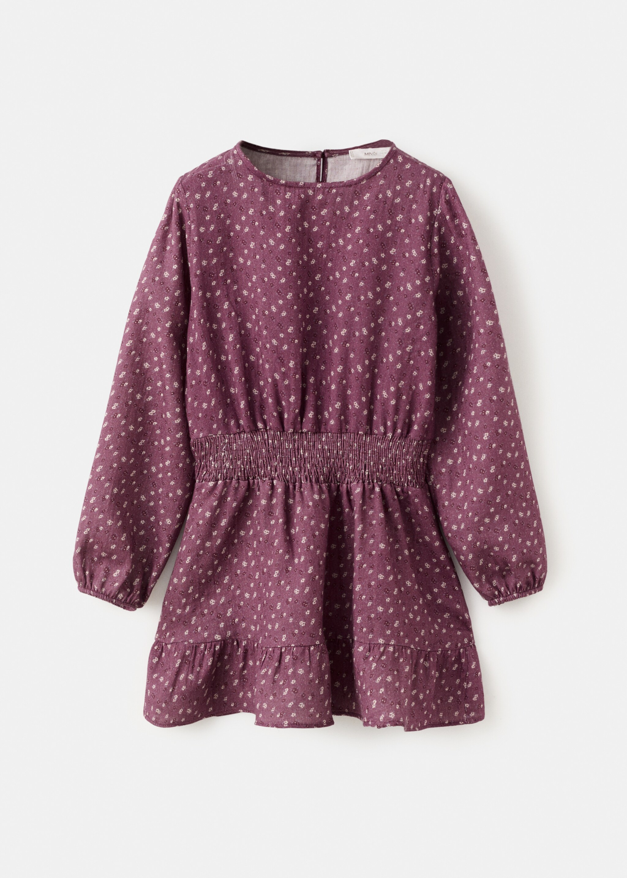 Ruched floral dress - Article without model, Maroon. Ref: 17097889-00.
