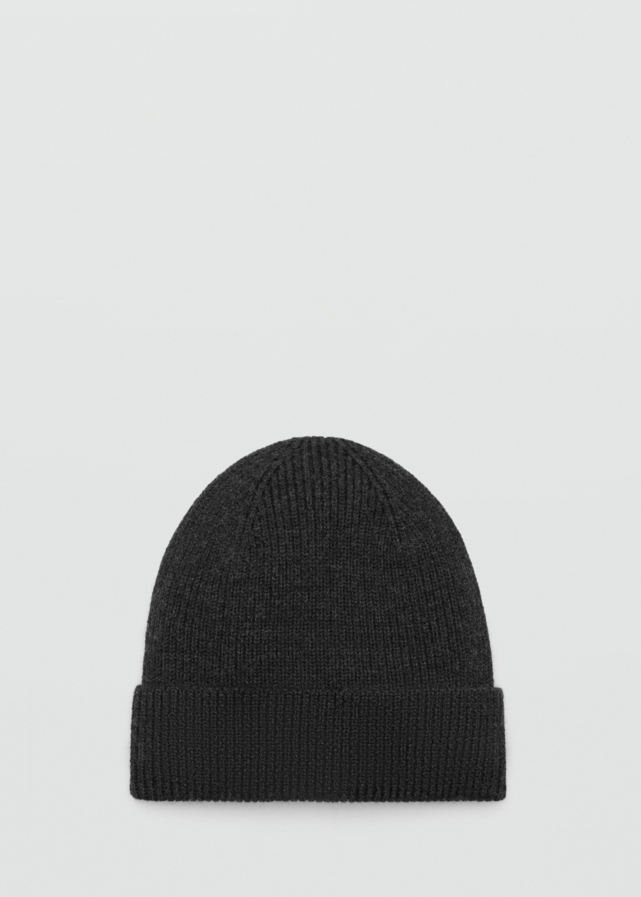 Ribbed wool beanie - Article without model, Dark Heather Grey. Ref: 17097893-00.