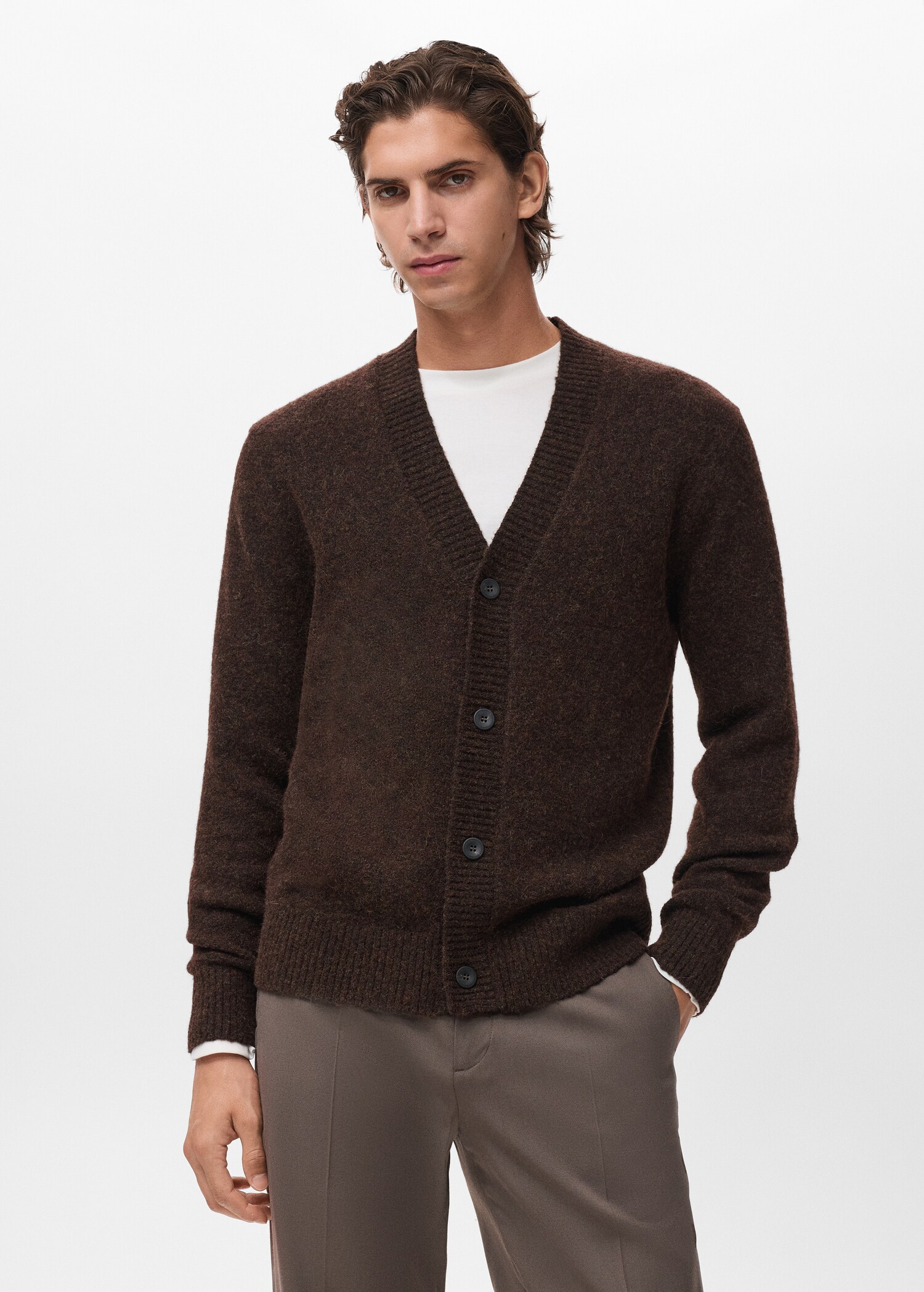 Wool-blend cardigan - Medium plane