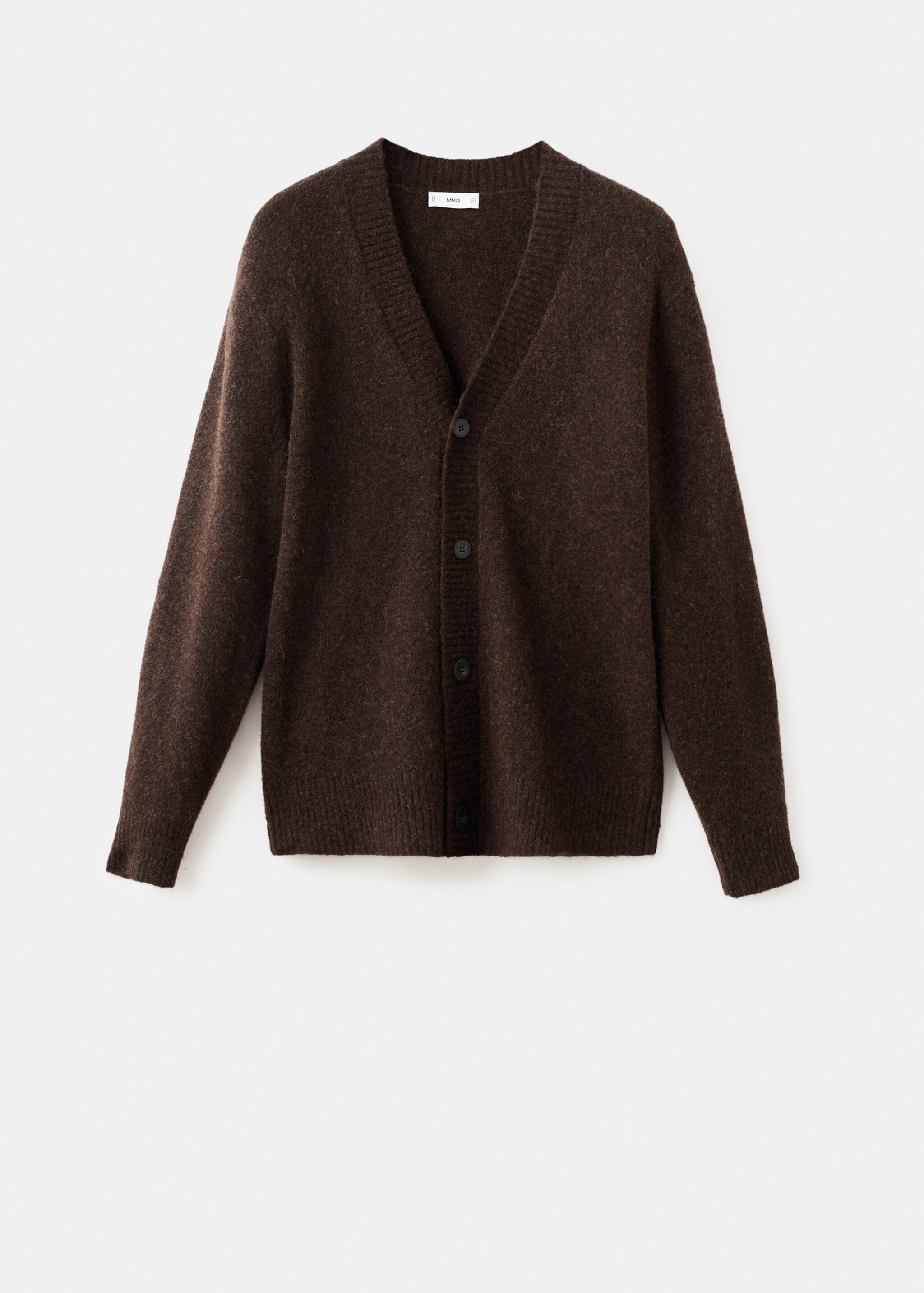 Wool-blend cardigan - Article without model, Brown. Ref: 17097895-00.