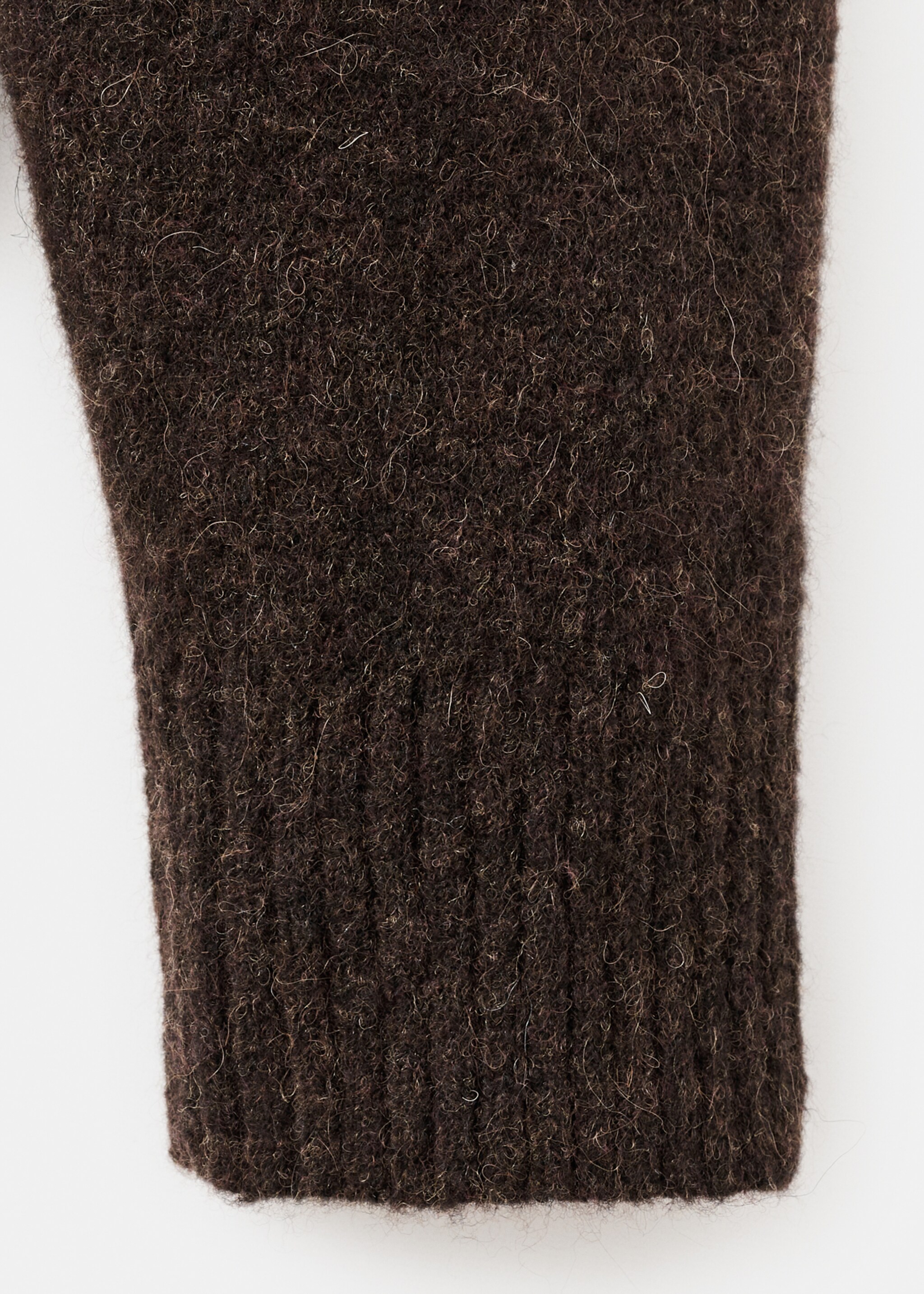 Wool-blend cardigan - Details of the article 0, Brown. Ref: 17097895-00.
