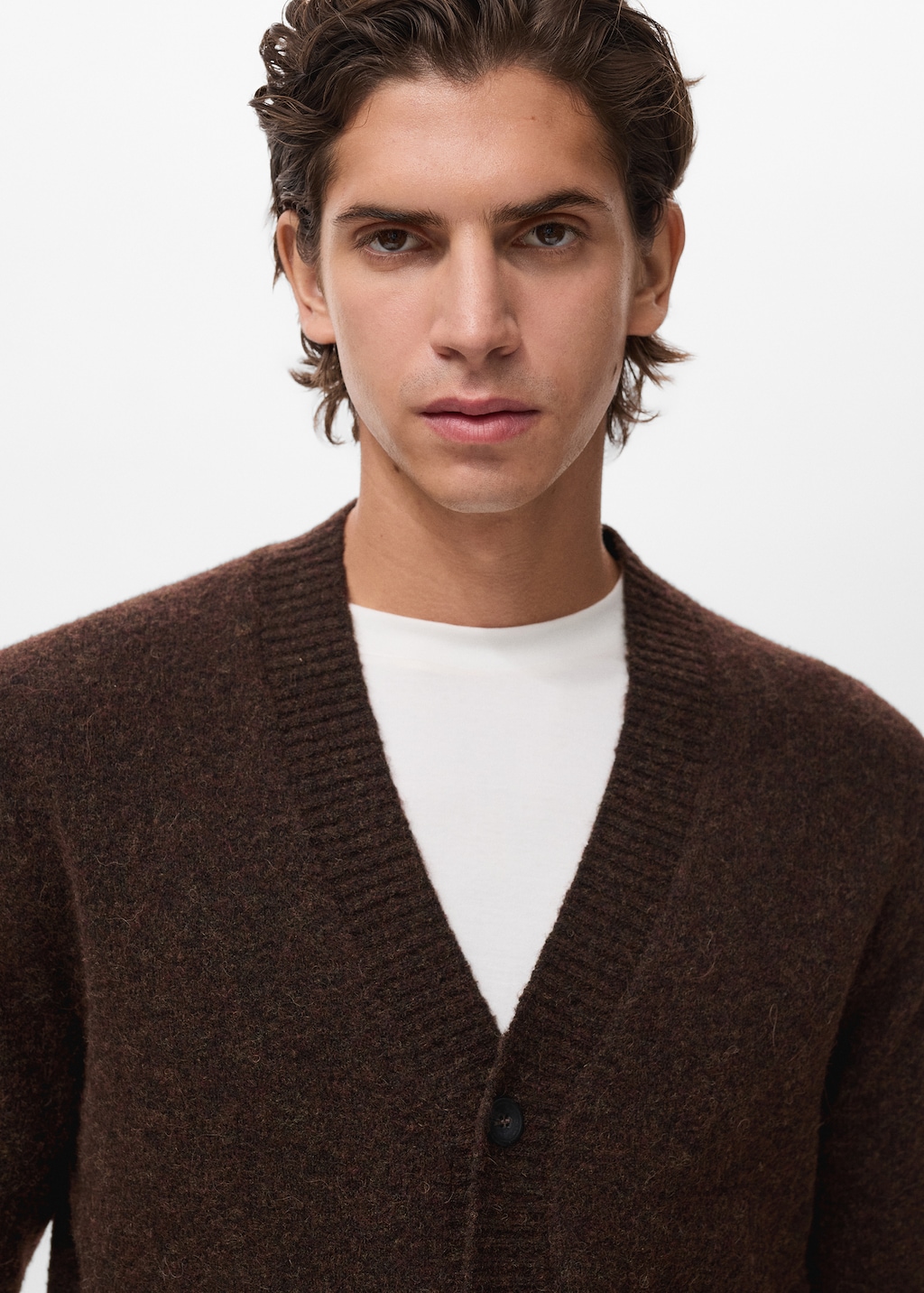 Knitted wool blend cardigan