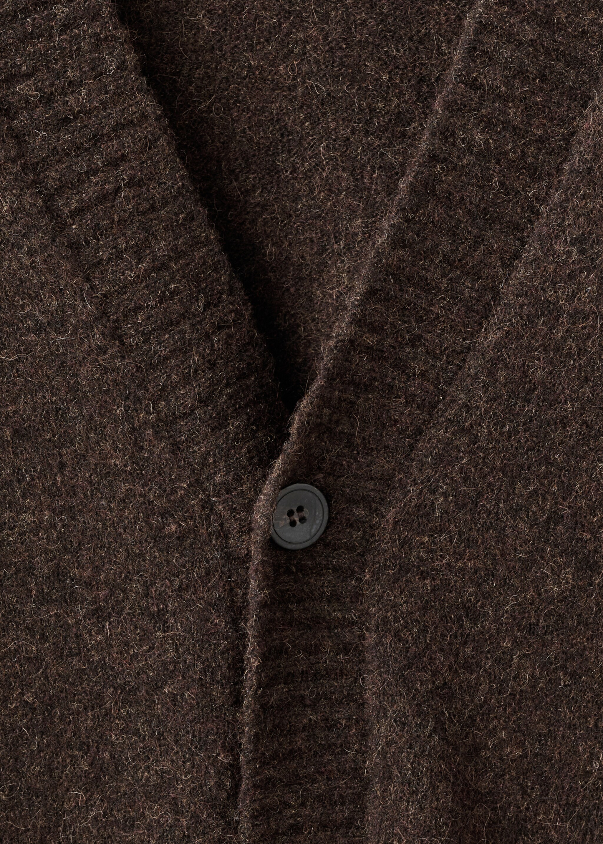 Wool-blend cardigan - Details of the article 8, Brown. Ref: 17097895-00.