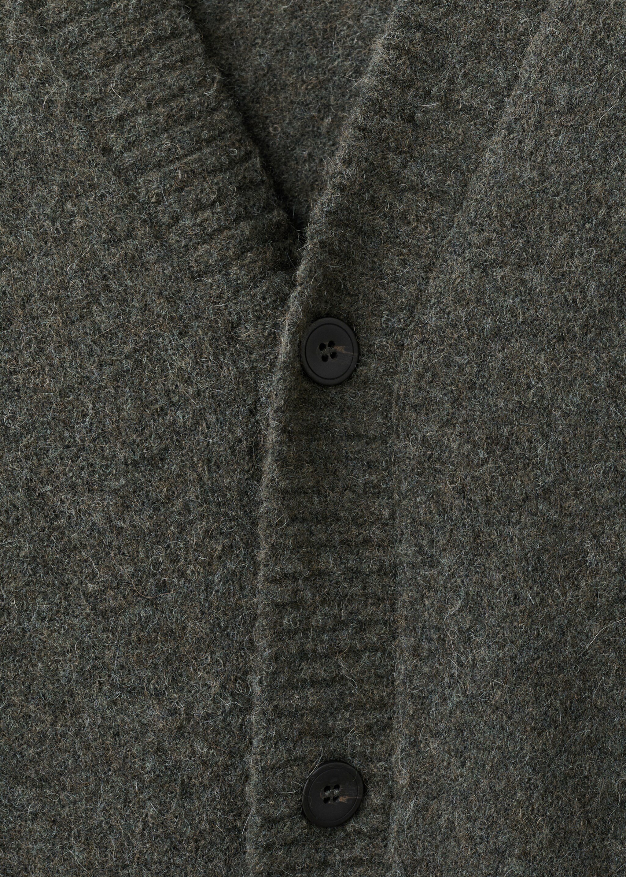 Wool-blend cardigan - Details of the article 8, Dark Green. Ref: 17097895-00.