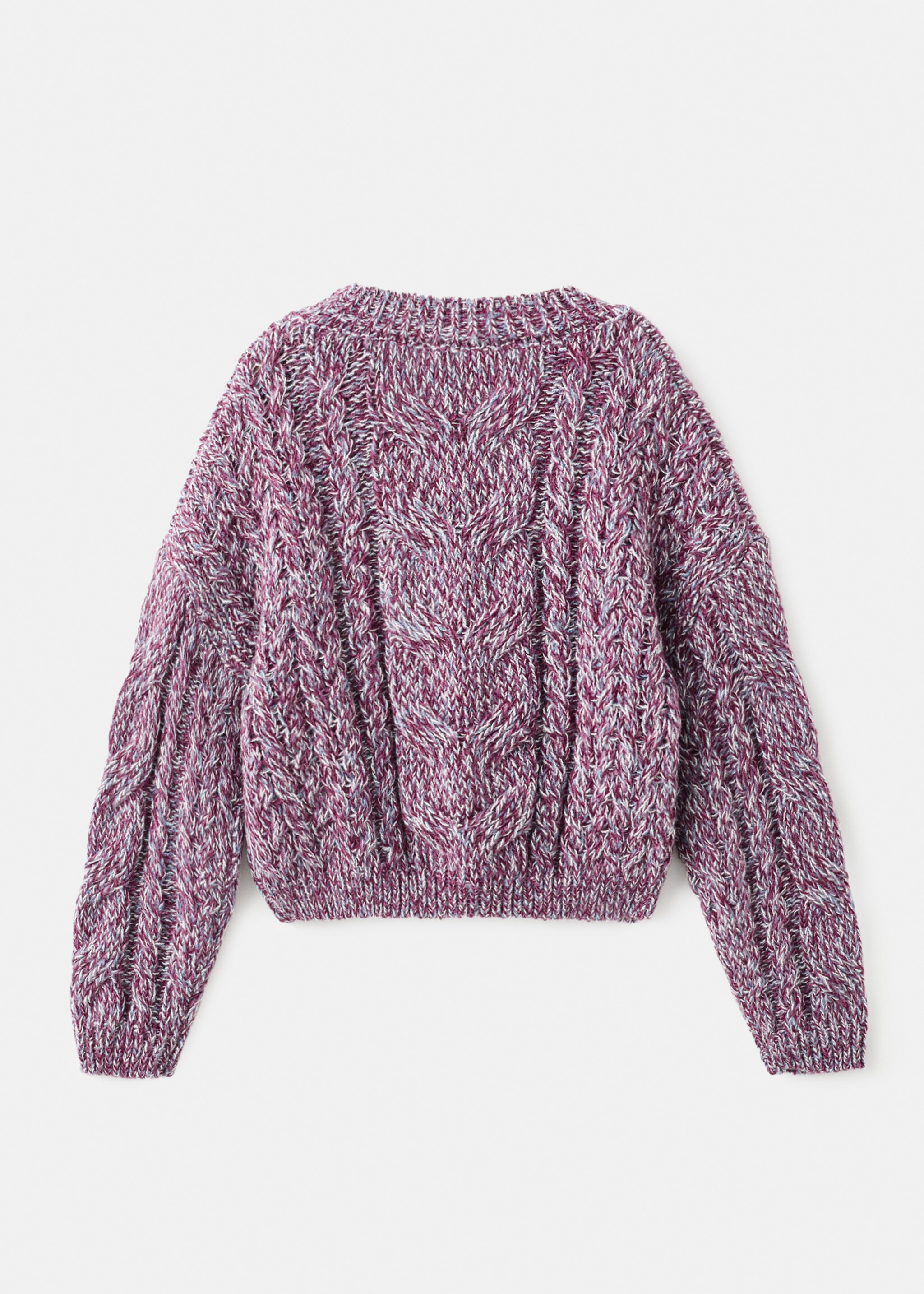 Cable-knit sweater - Reverse of the article, Purple. Ref: 17097896-00.