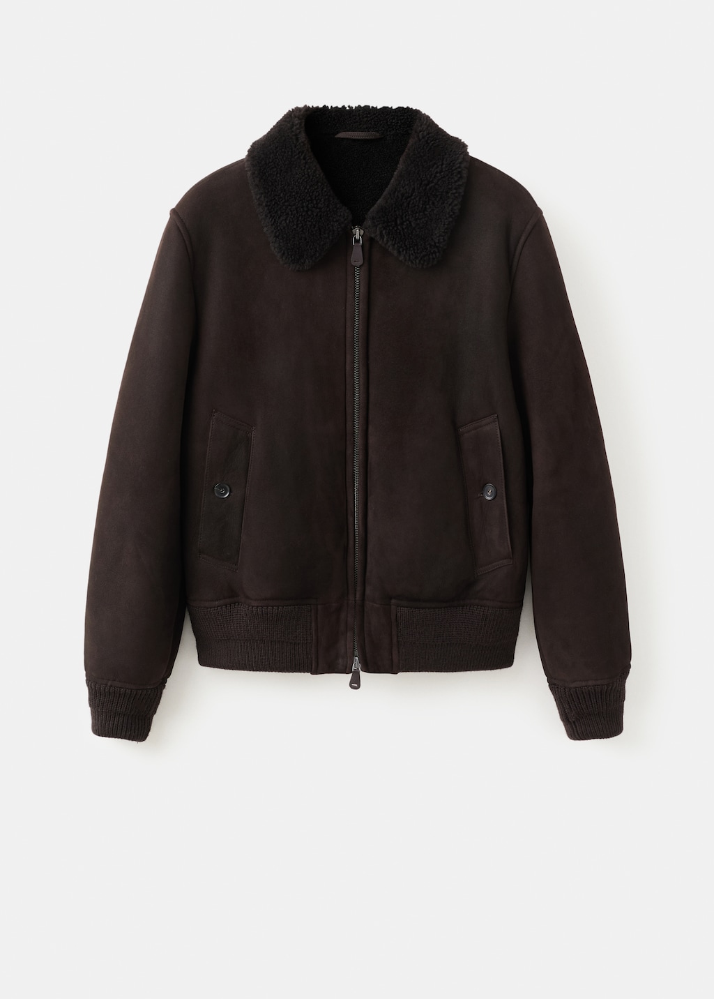 100% suede shearling bomber jacket
