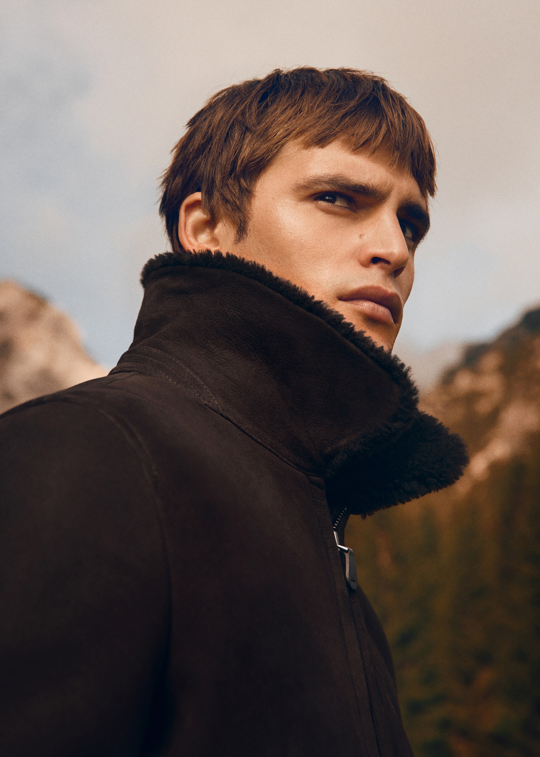 100% Suede Shearling Jacket - Details of the article 5, Brown. Ref: 17097897-00.