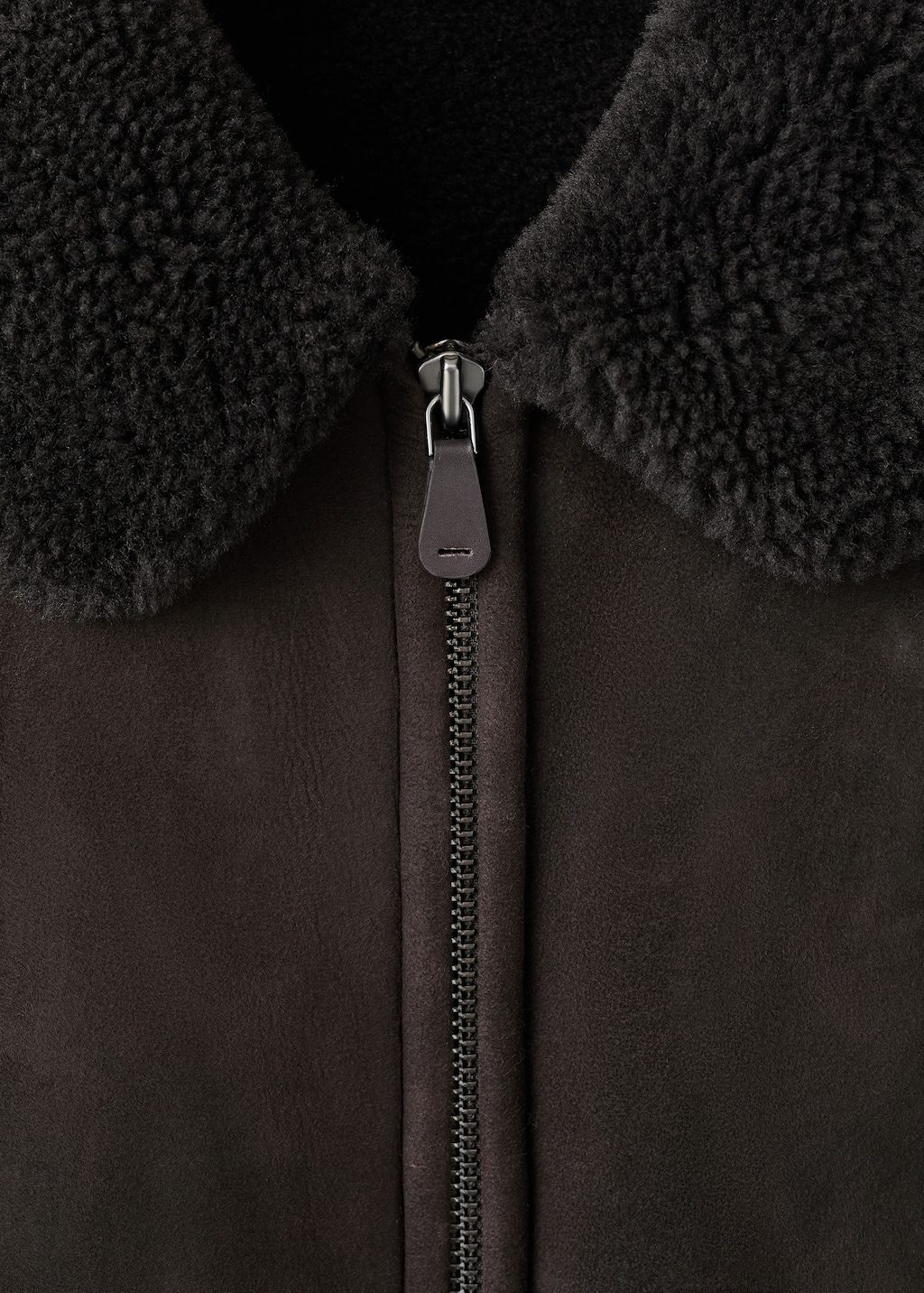 100% suede shearling bomber jacket