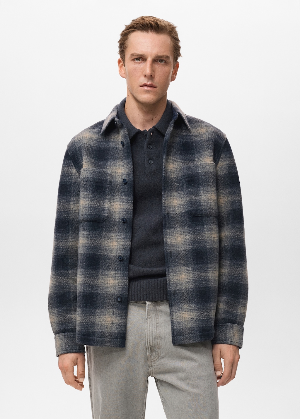 Check overshirt with pockets