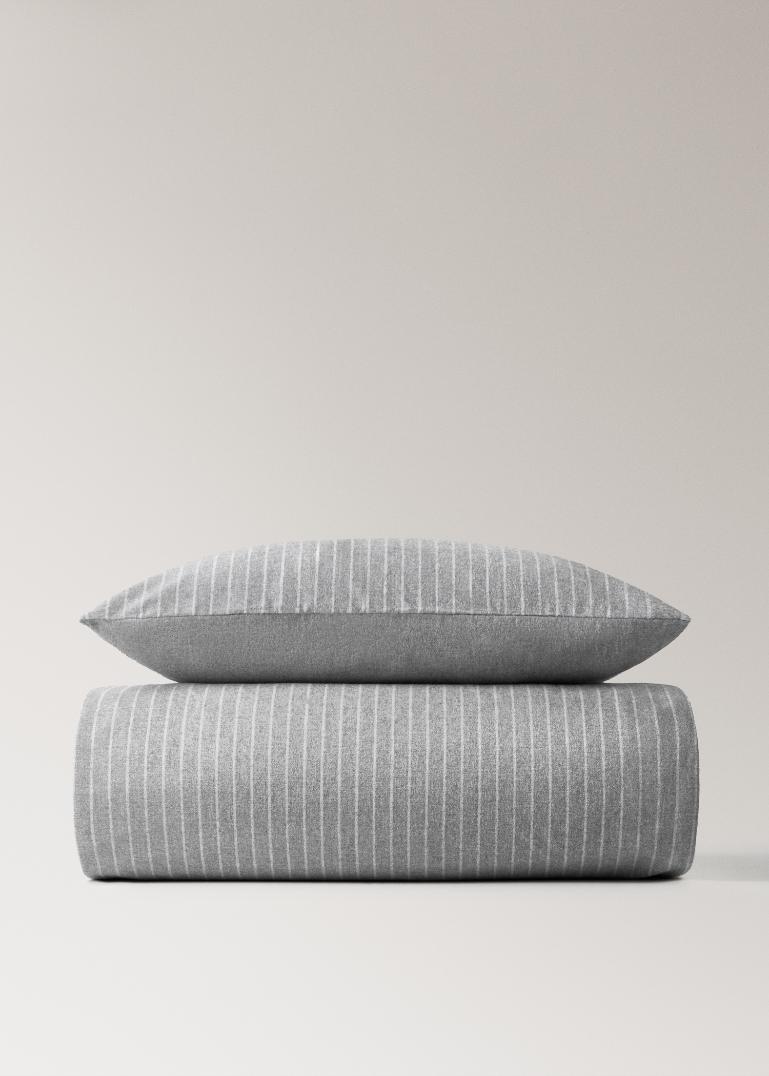 Reversible striped flannel cotton duvet cover for cot - Article without model