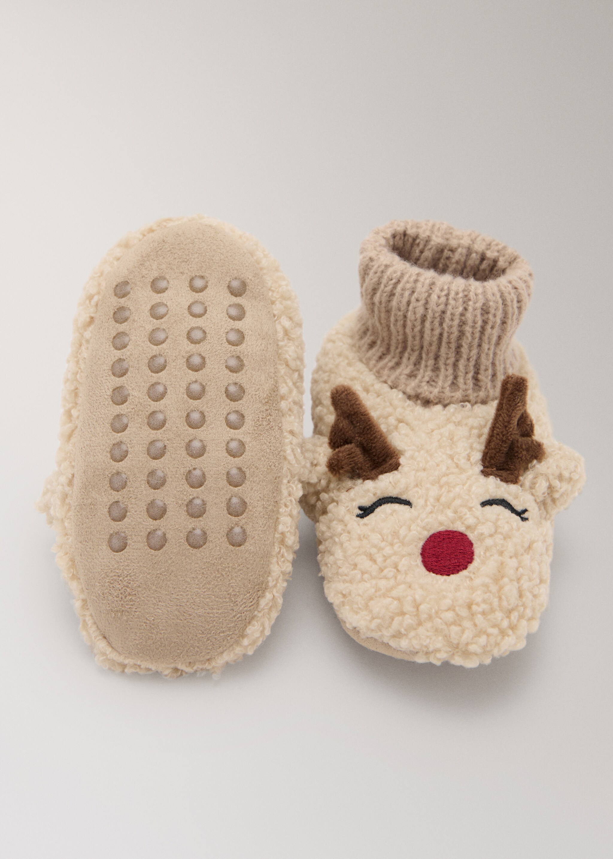 Reindeer lambskin booties - Details of the article 4, Sand. Ref: 17097903-00.