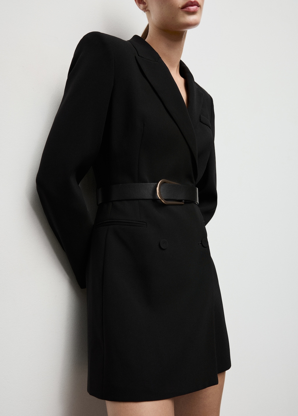 Blazer-style dress with belt