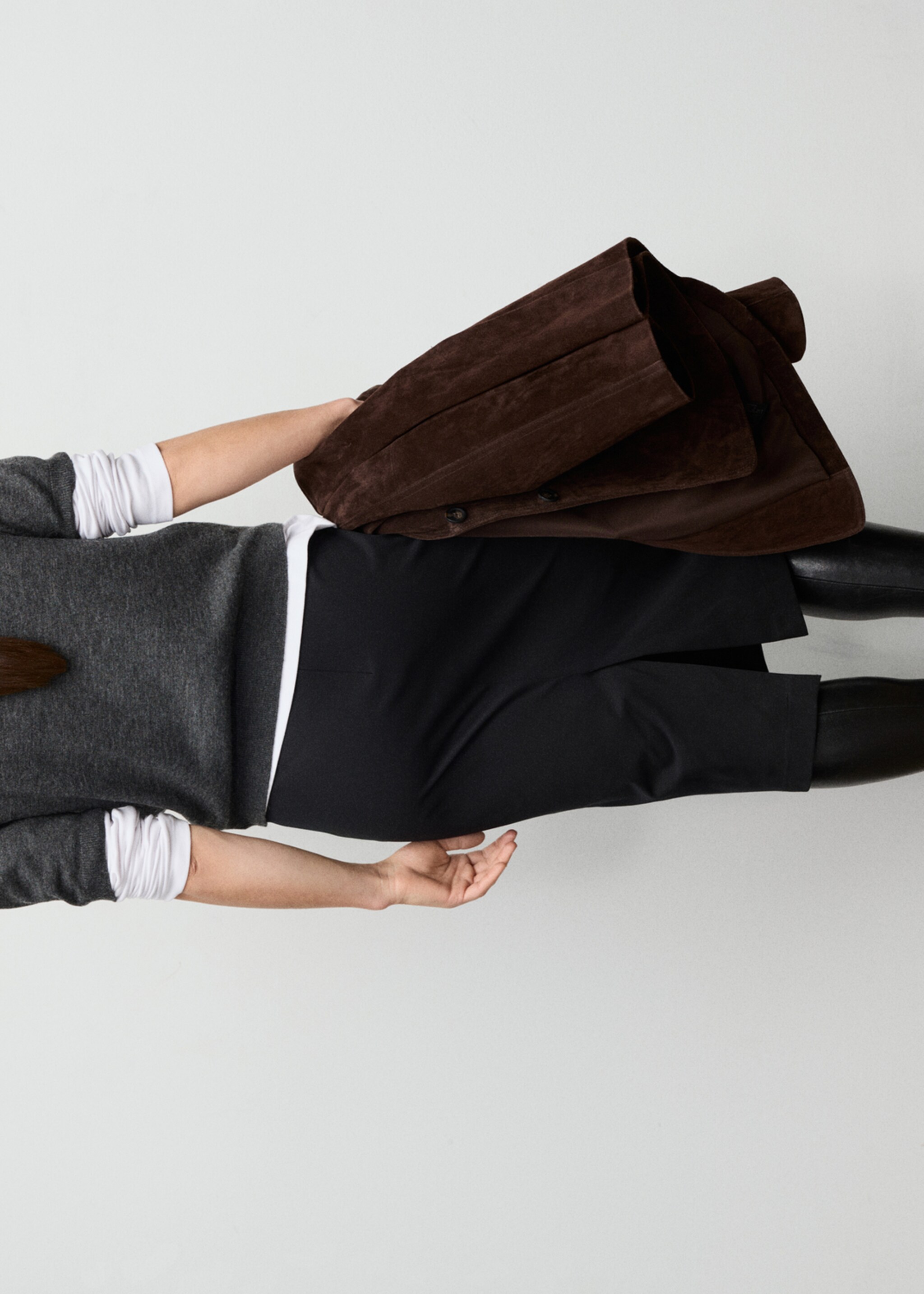 Midi pencil skirt - Reverse of the article, Black. Ref: 17097909-00.